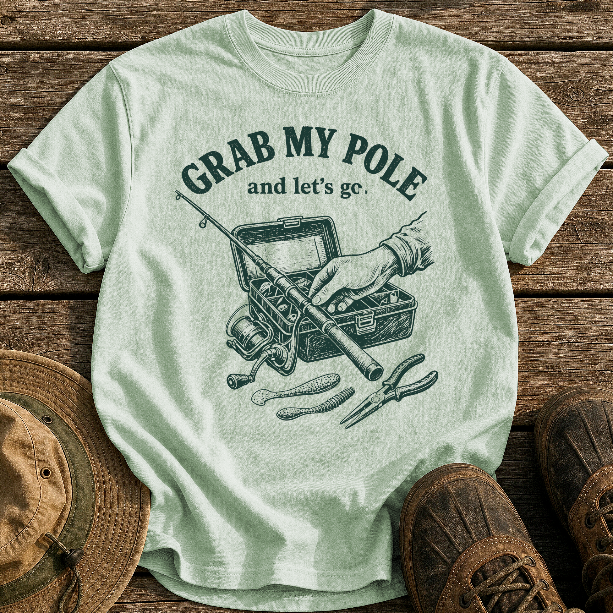 Grab My Pole tee - Bay - front