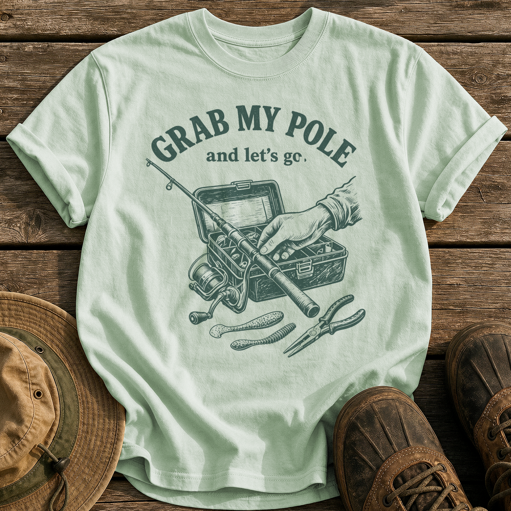 Grab My Pole tee - Bay - front