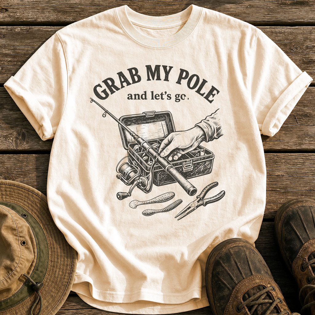 Grab My Pole tee - Ivory - front