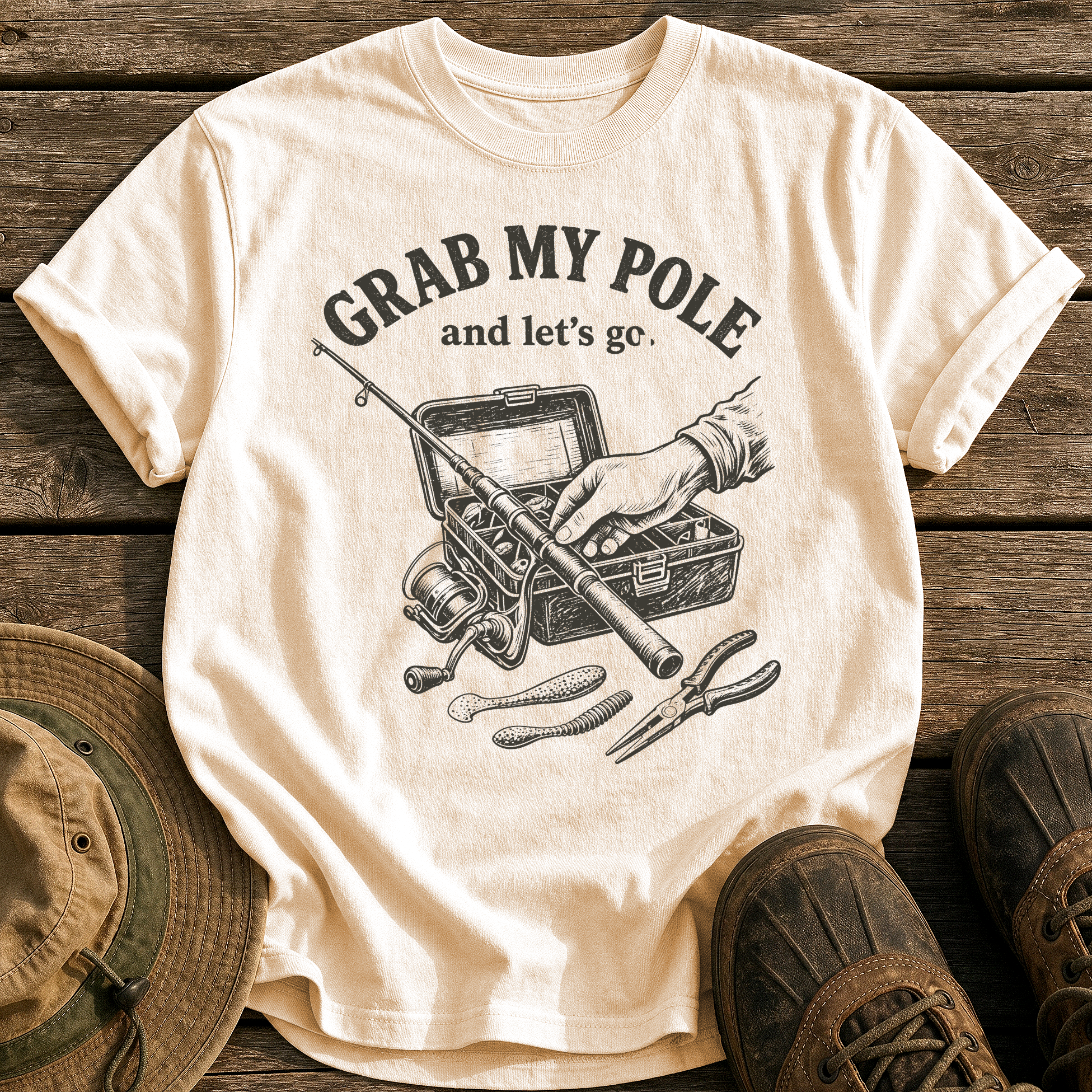Grab My Pole tee - Ivory - front