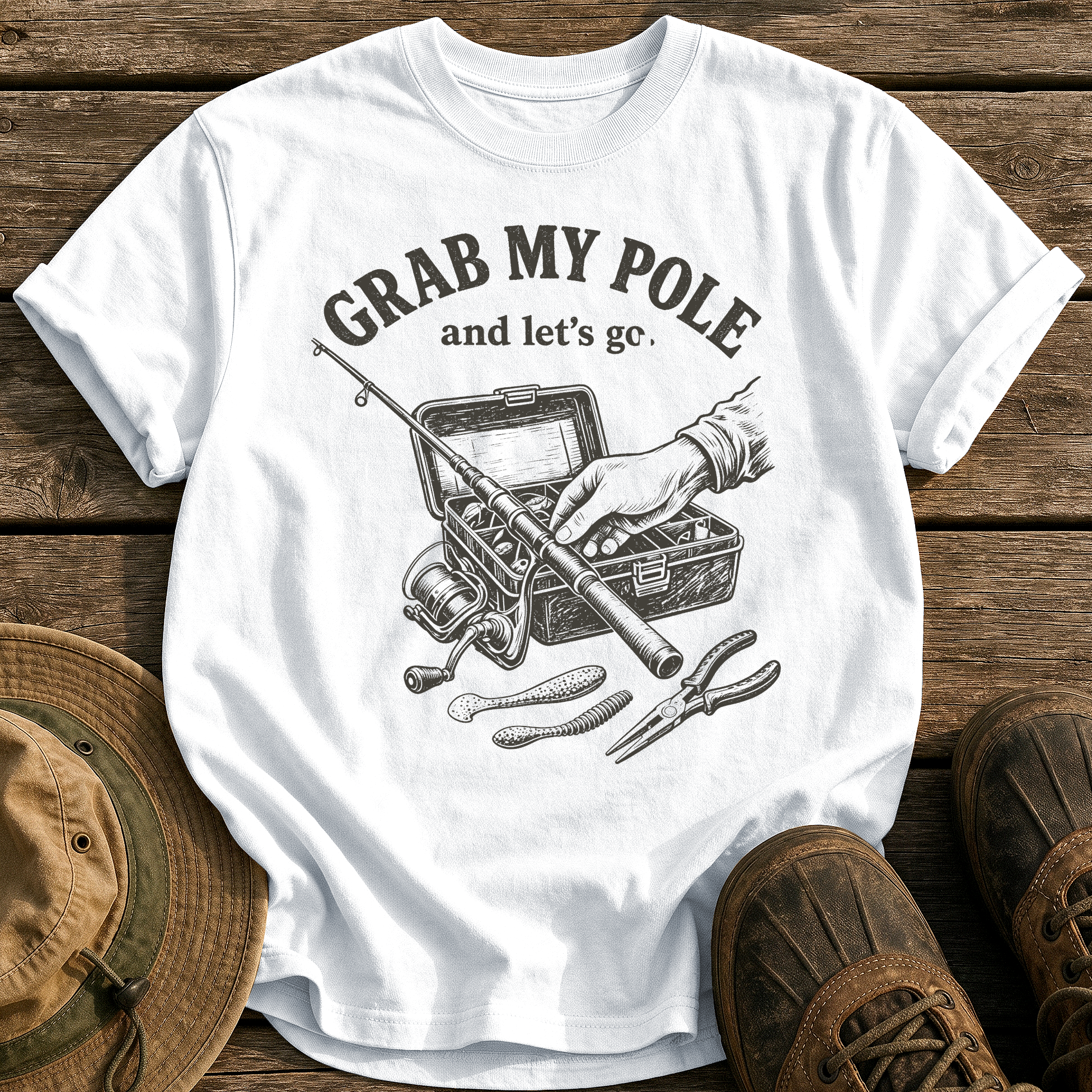 Grab My Pole tee - White - front