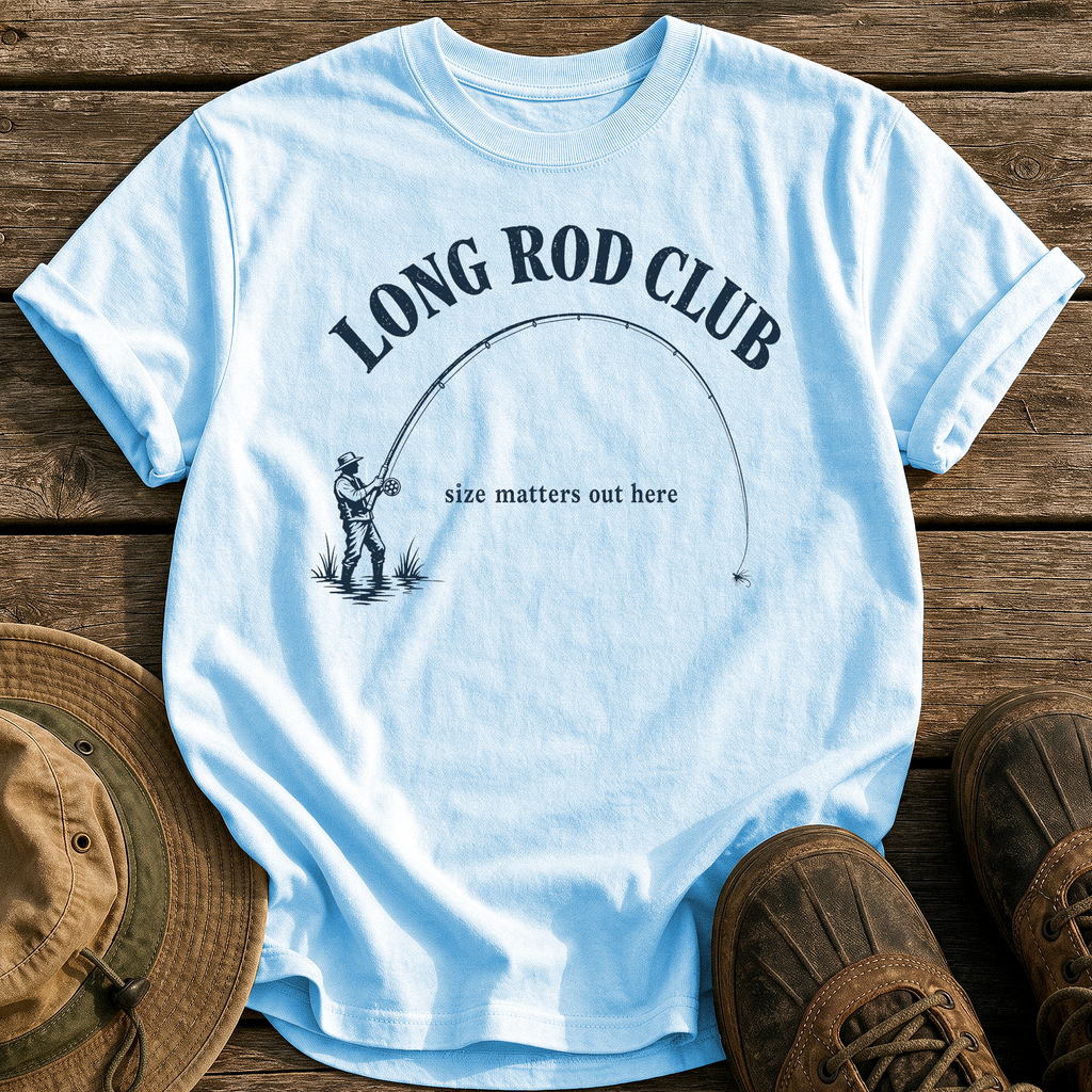 Long Rod Club tee - Chambray - front