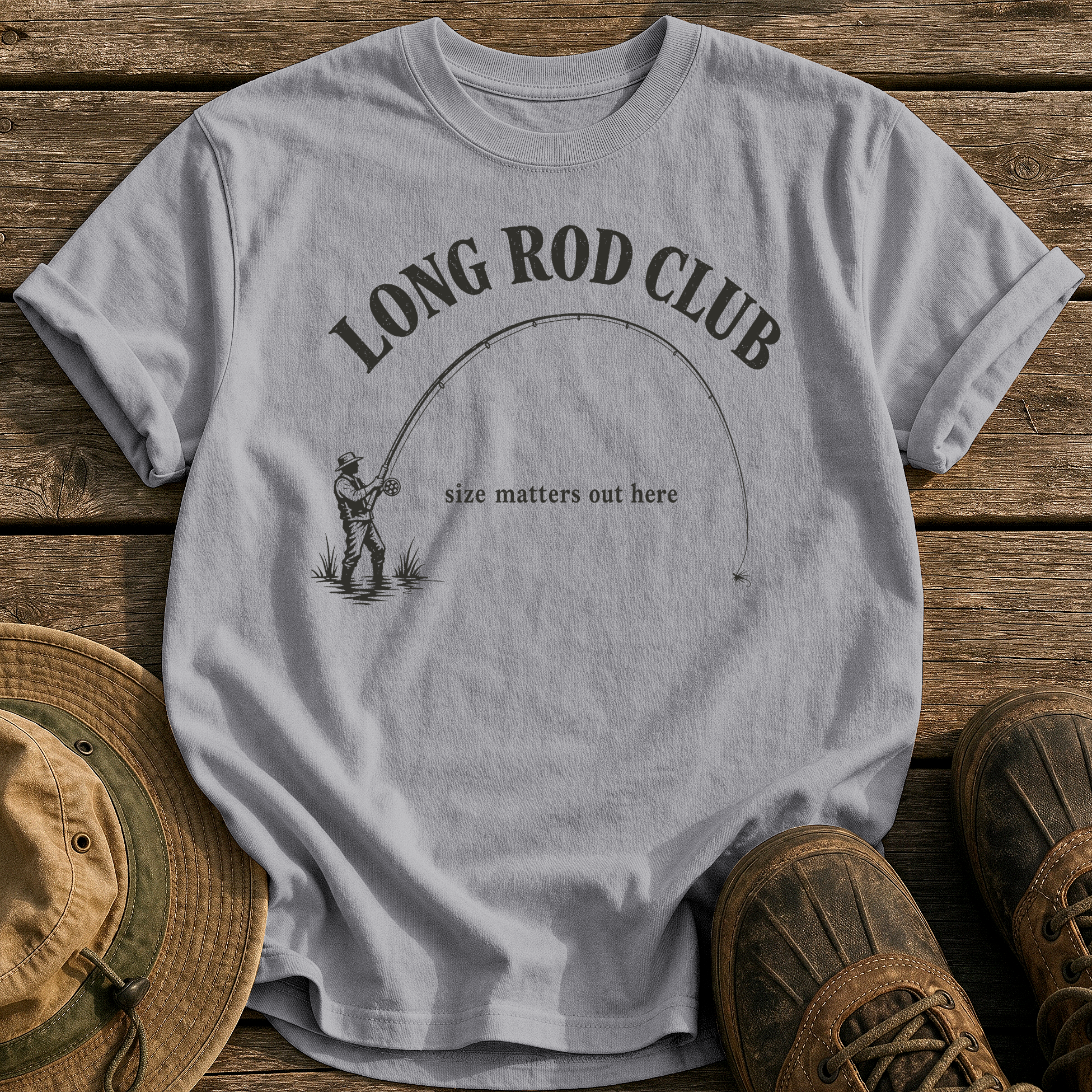 Long Rod Club tee - Grey - front