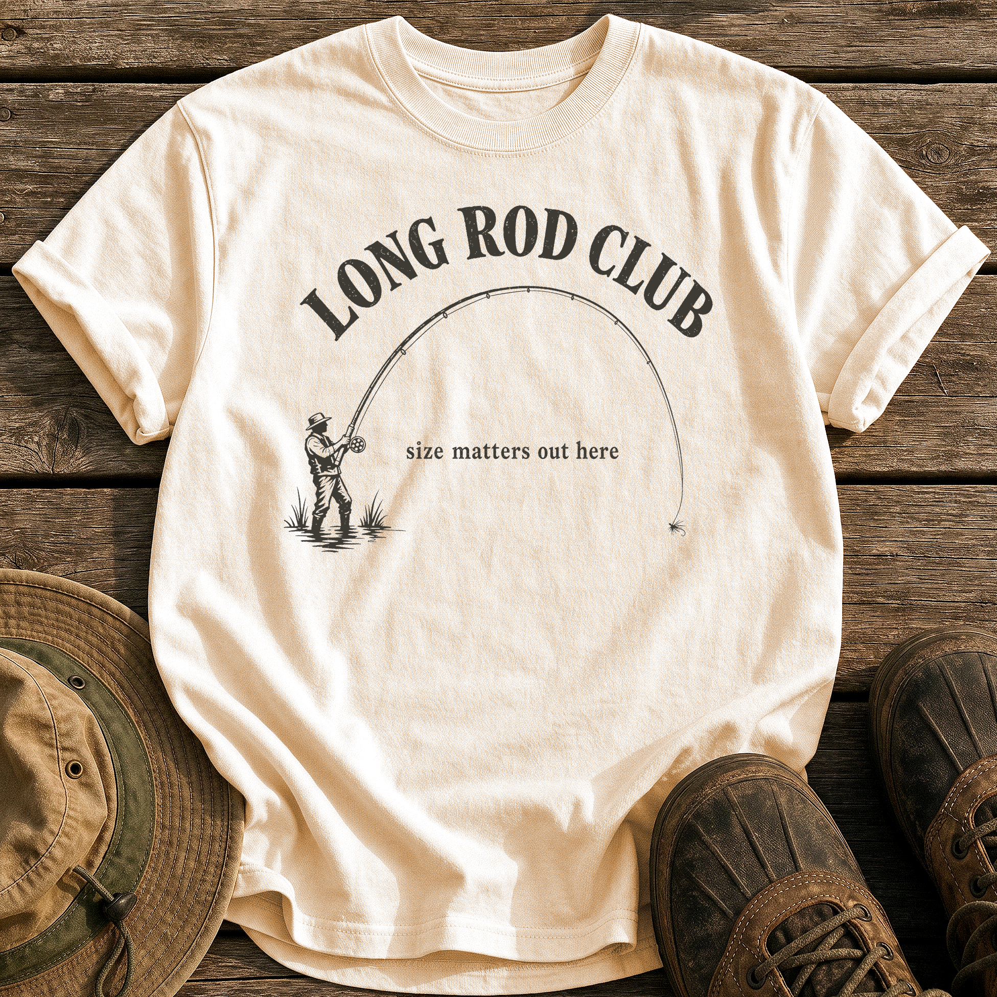 Long Rod Club tee - Ivory - front