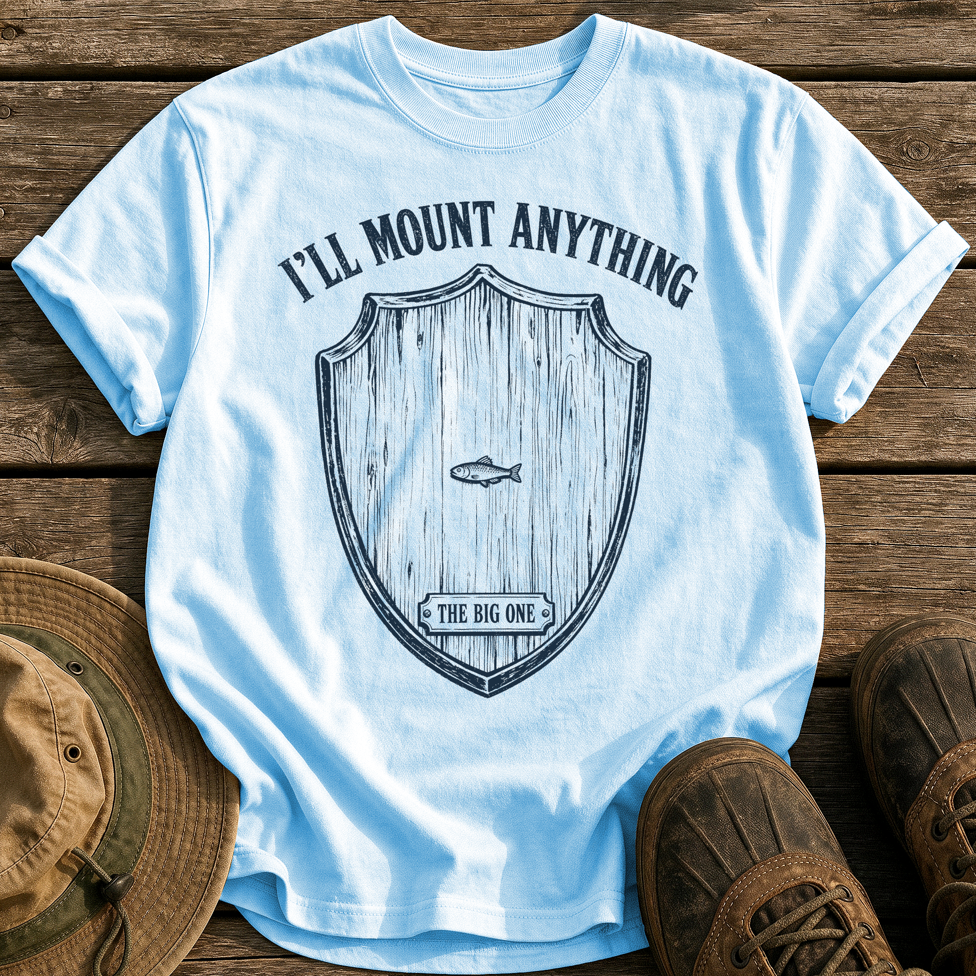 I'll Mount Anything tee - Chambray - front