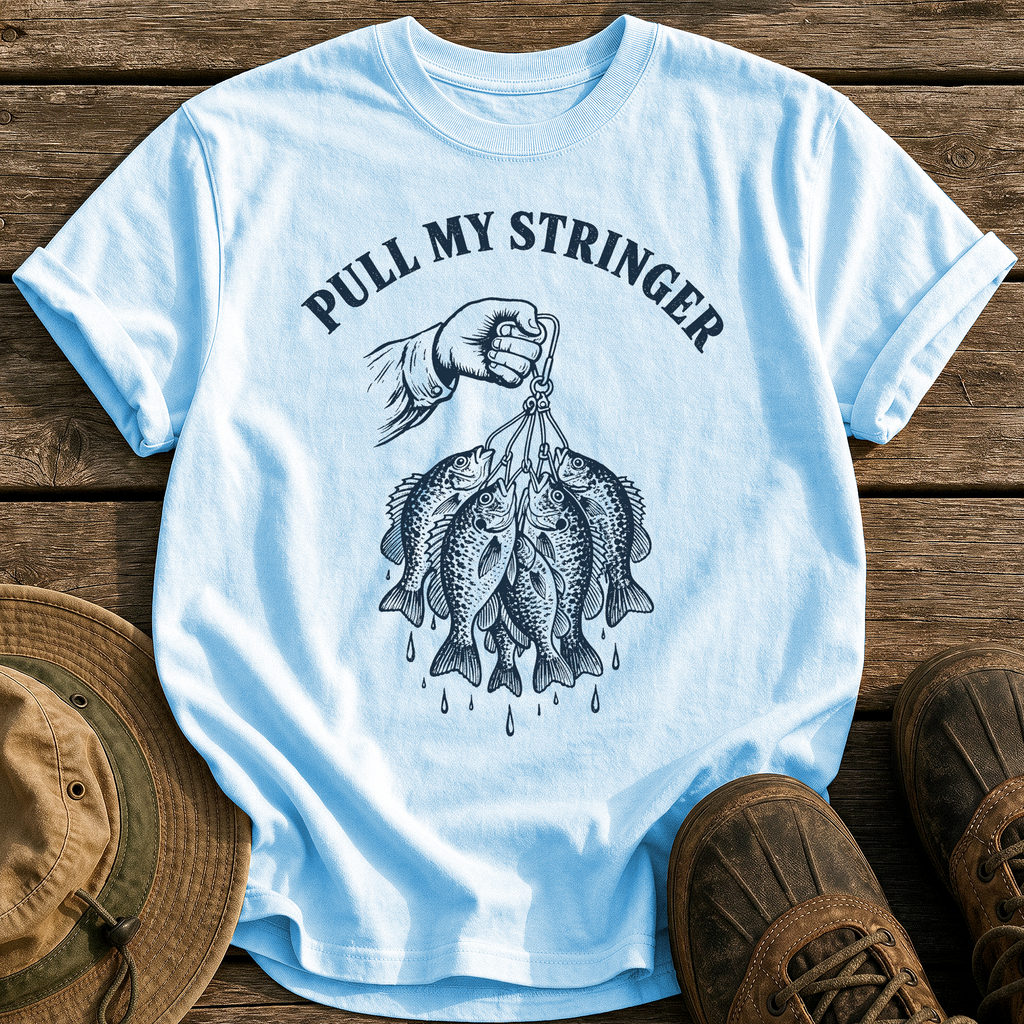 Pull My Stringer tee - Chambray - front