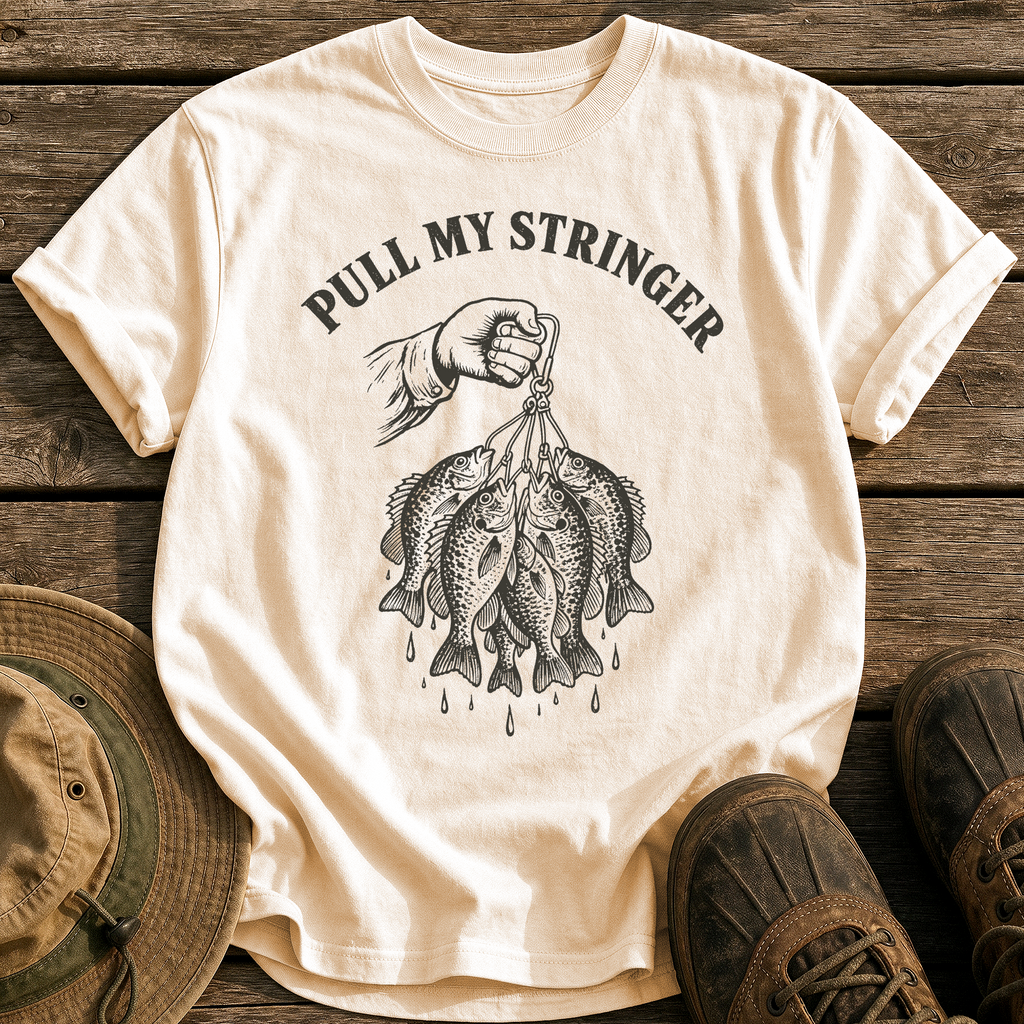 Pull My Stringer tee - Ivory - front