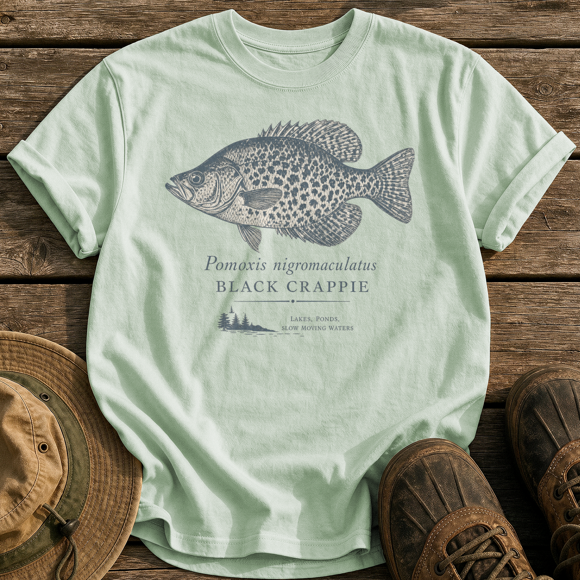 Black Crappie tee - Bay - front