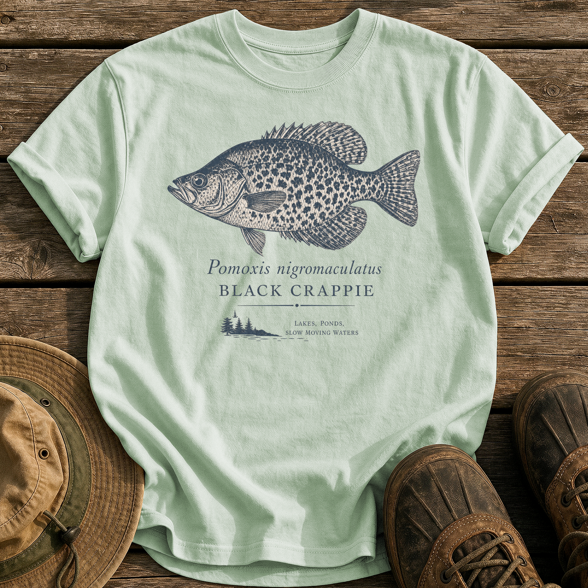 Black Crappie tee - Bay - front