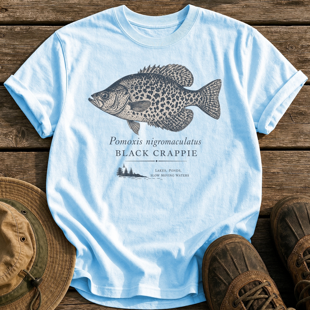 Black Crappie tee - Chambray - front