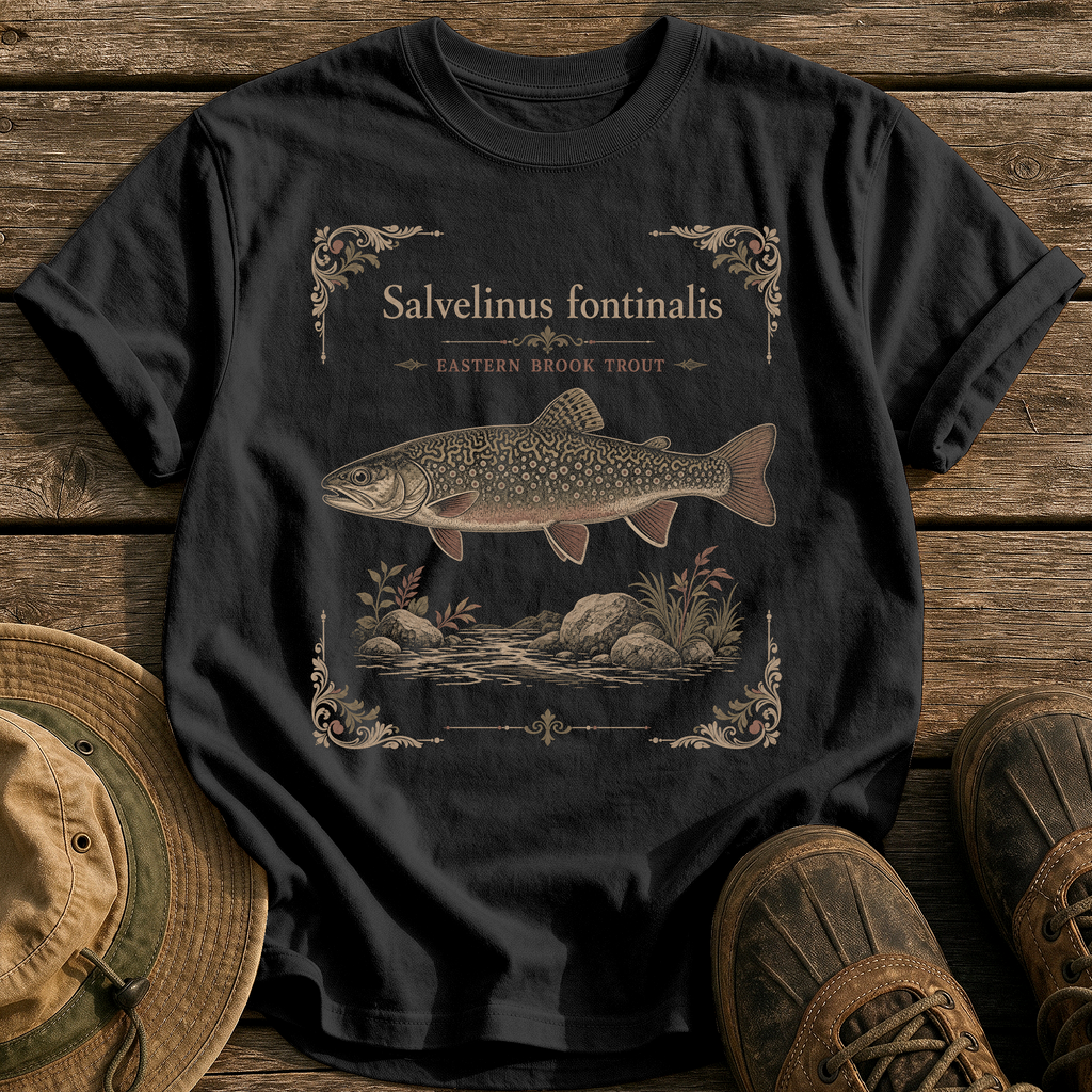 Brook Trout tee - Black - front