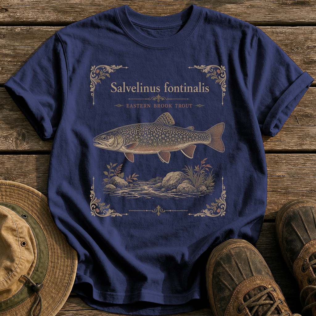Brook Trout tee - True Navy - front