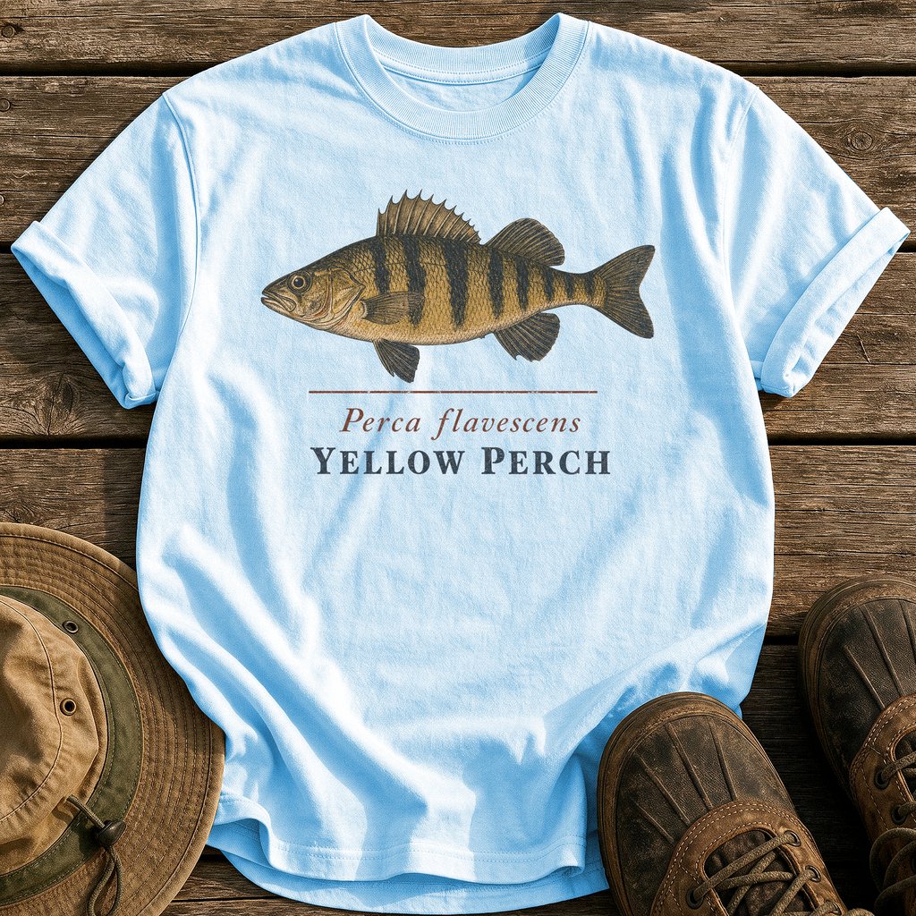 Yellow Perch tee - Chambray - front