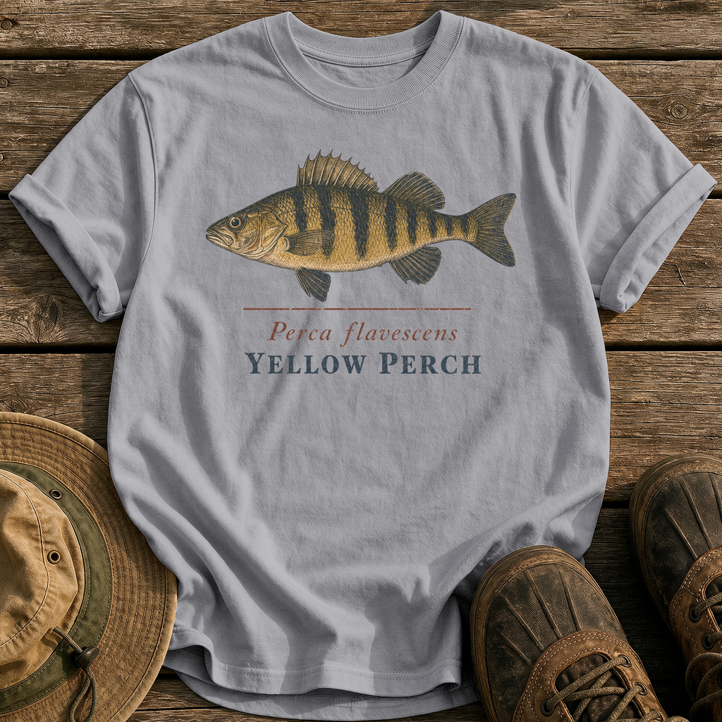 Yellow Perch tee - Grey - front