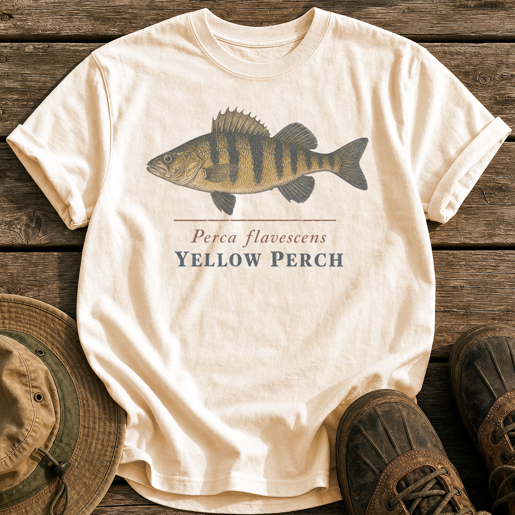 Yellow Perch tee - Ivory - front