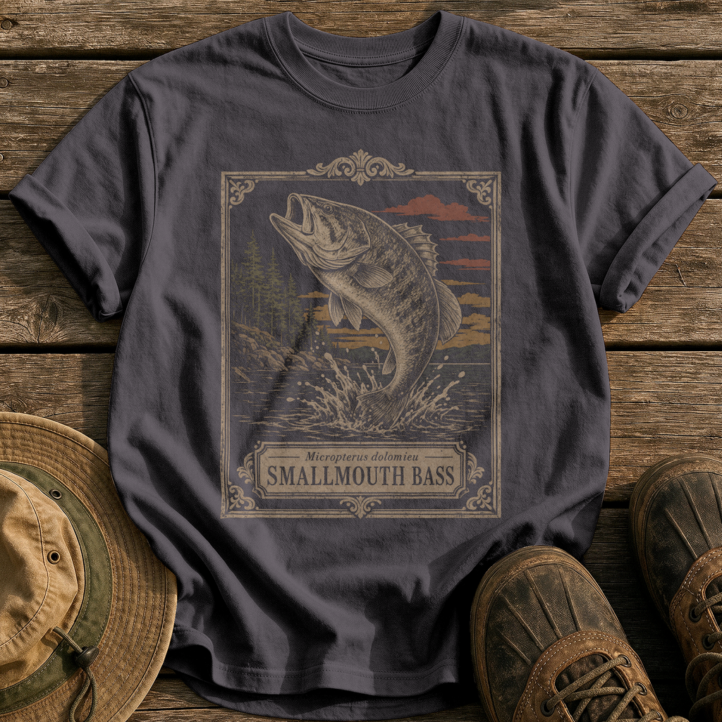 Smallmouth Bass tee - Graphite - front