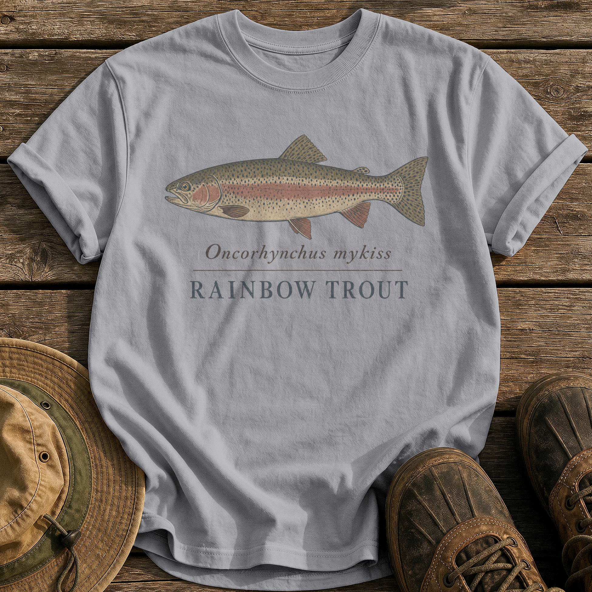 Rainbow Trout tee - Grey - front