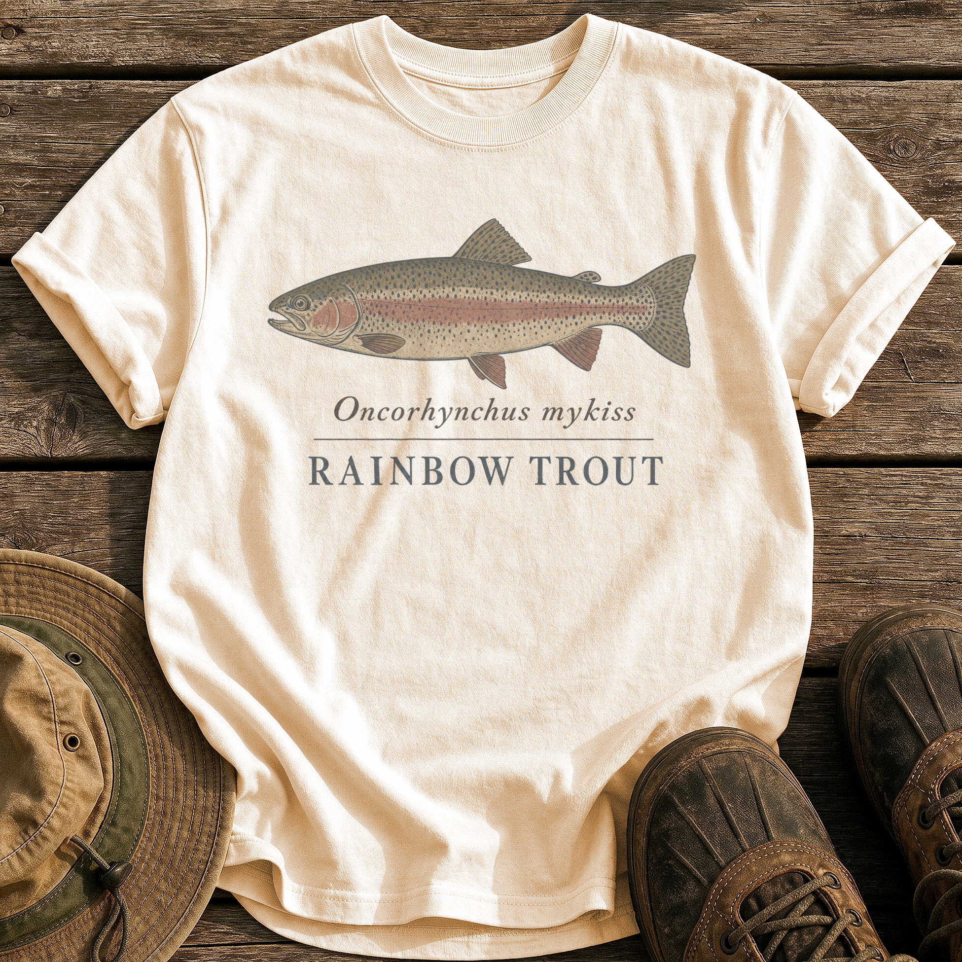 Rainbow Trout tee - Ivory - front