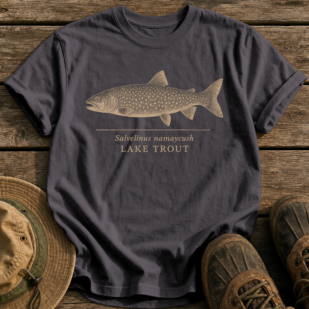 Lake Trout tee - Graphite - front