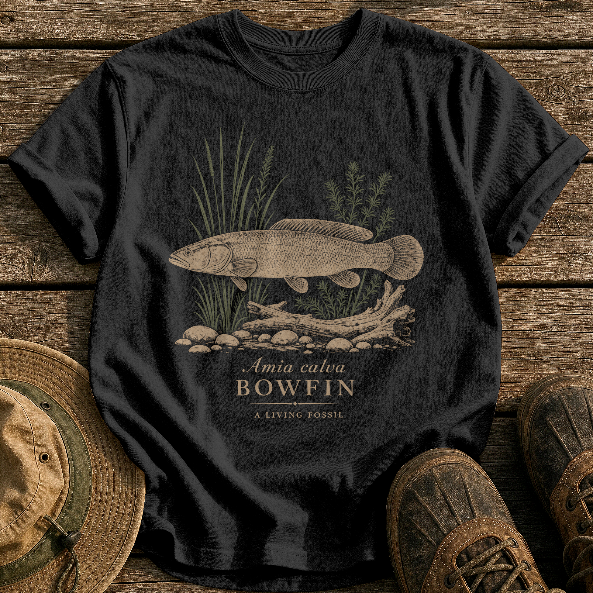 Bowfin tee - Black - front