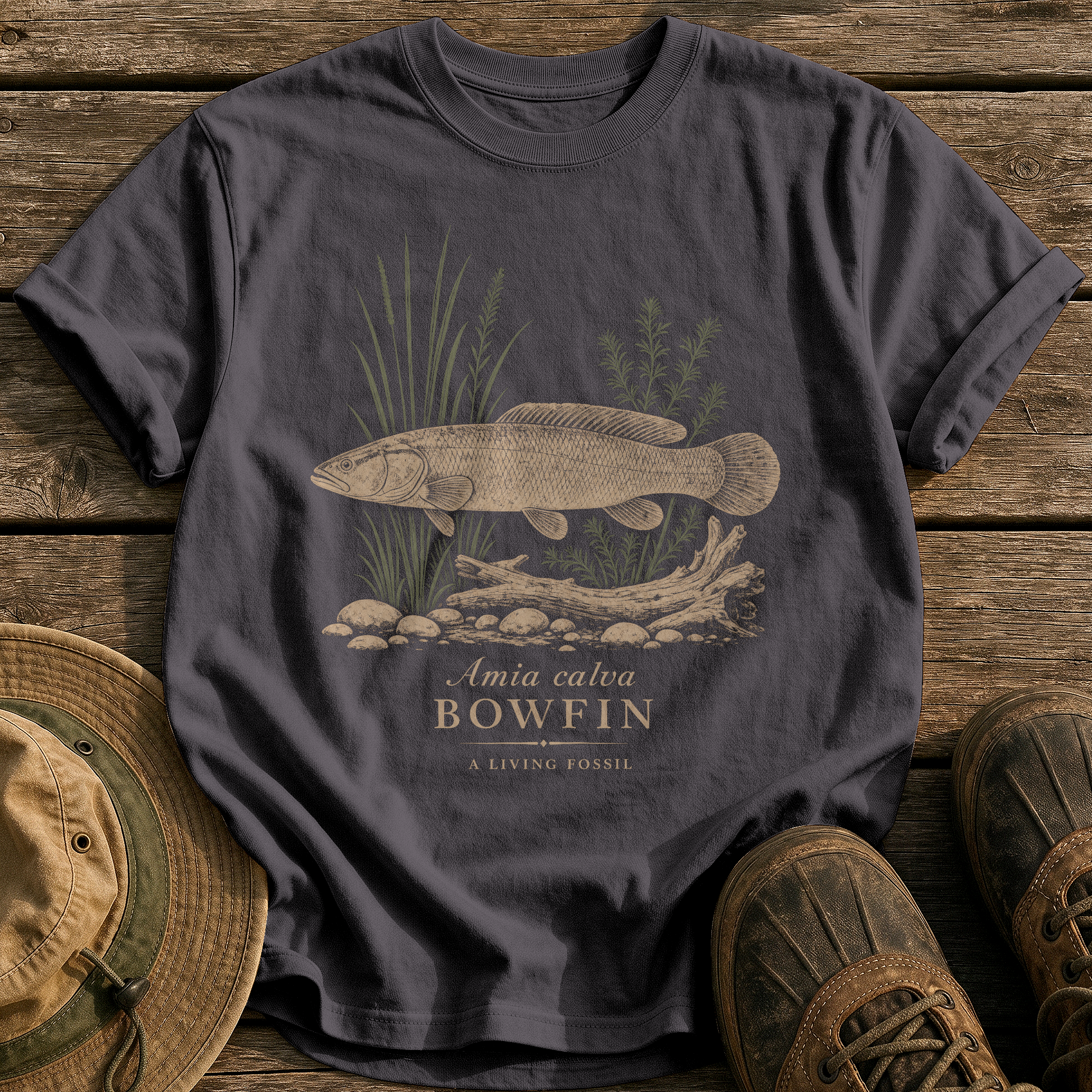 Bowfin tee - Graphite - front