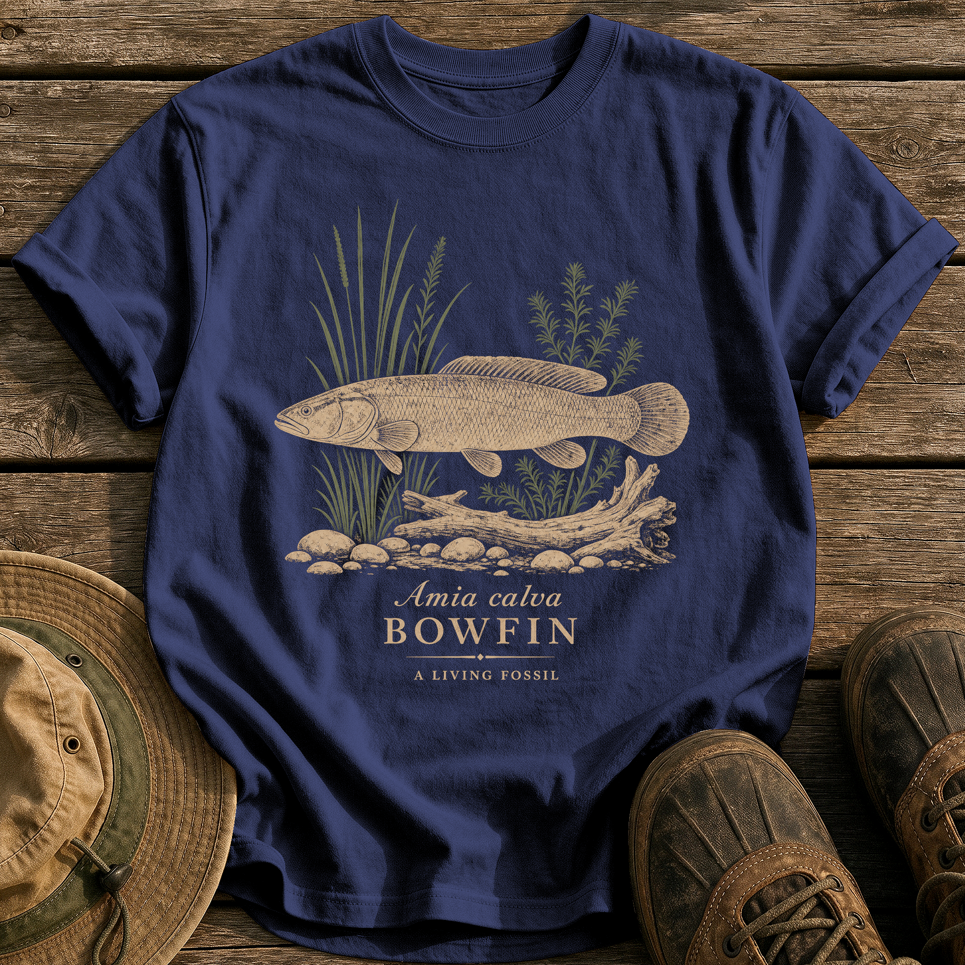 Bowfin tee - True Navy - front
