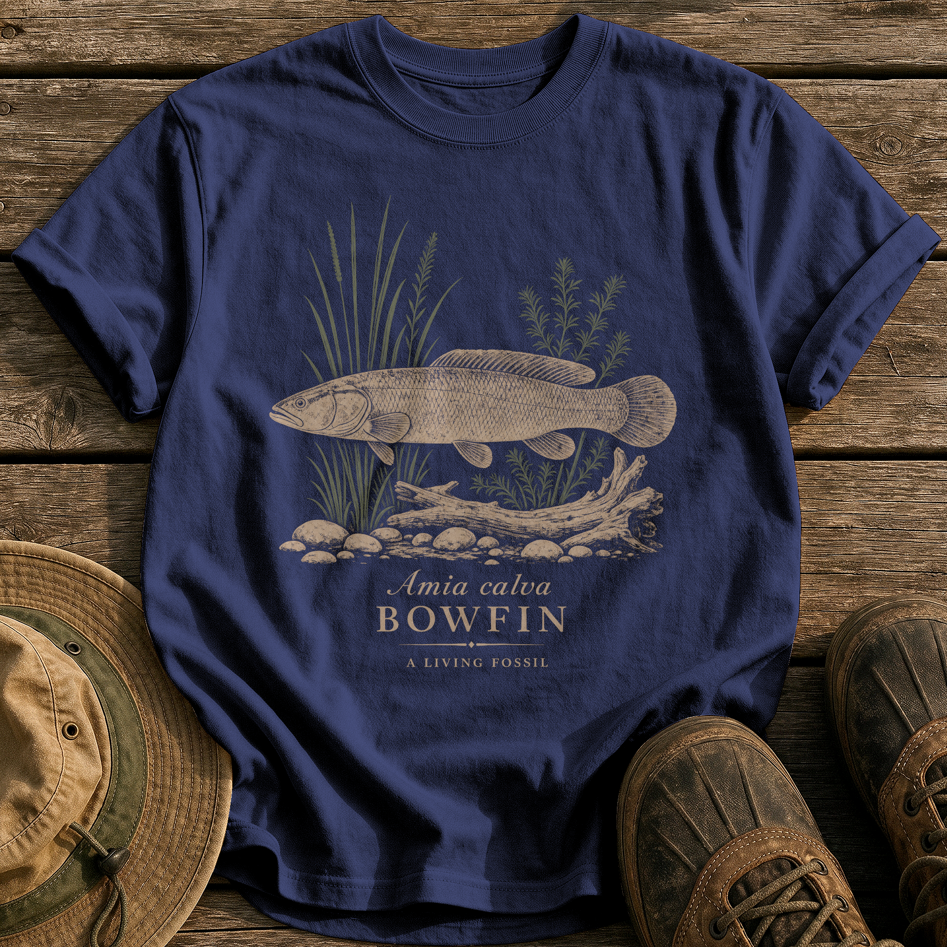 Bowfin tee - True Navy - front