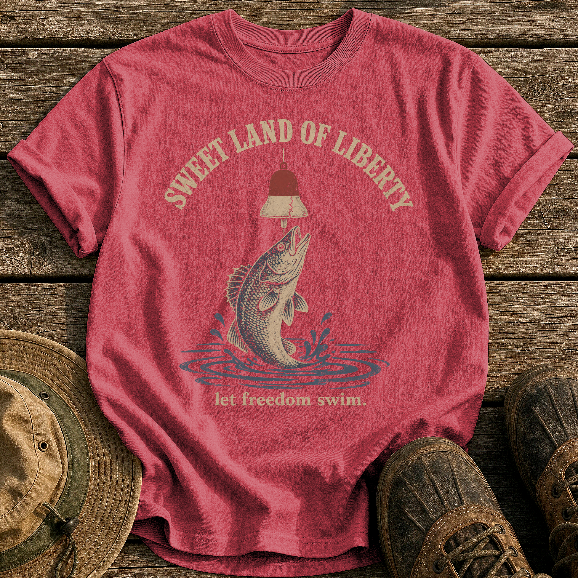 Sweet Land of Liberty tee - Chili - front