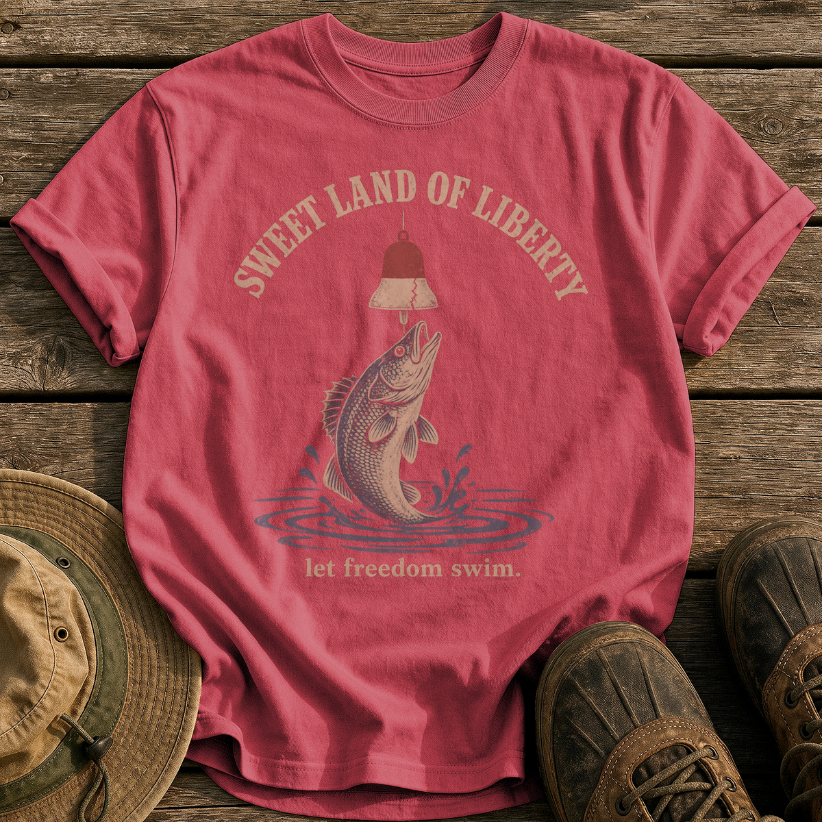 Sweet Land of Liberty tee - Chili - front