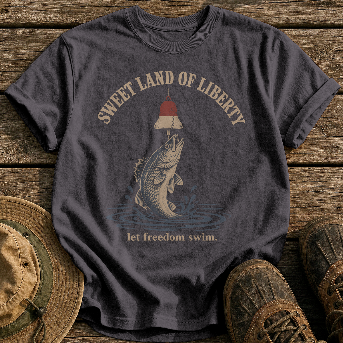 Sweet Land of Liberty tee - Graphite - front