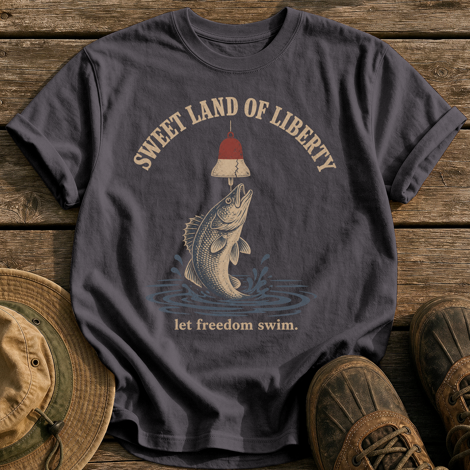 Sweet Land of Liberty tee - Graphite - front