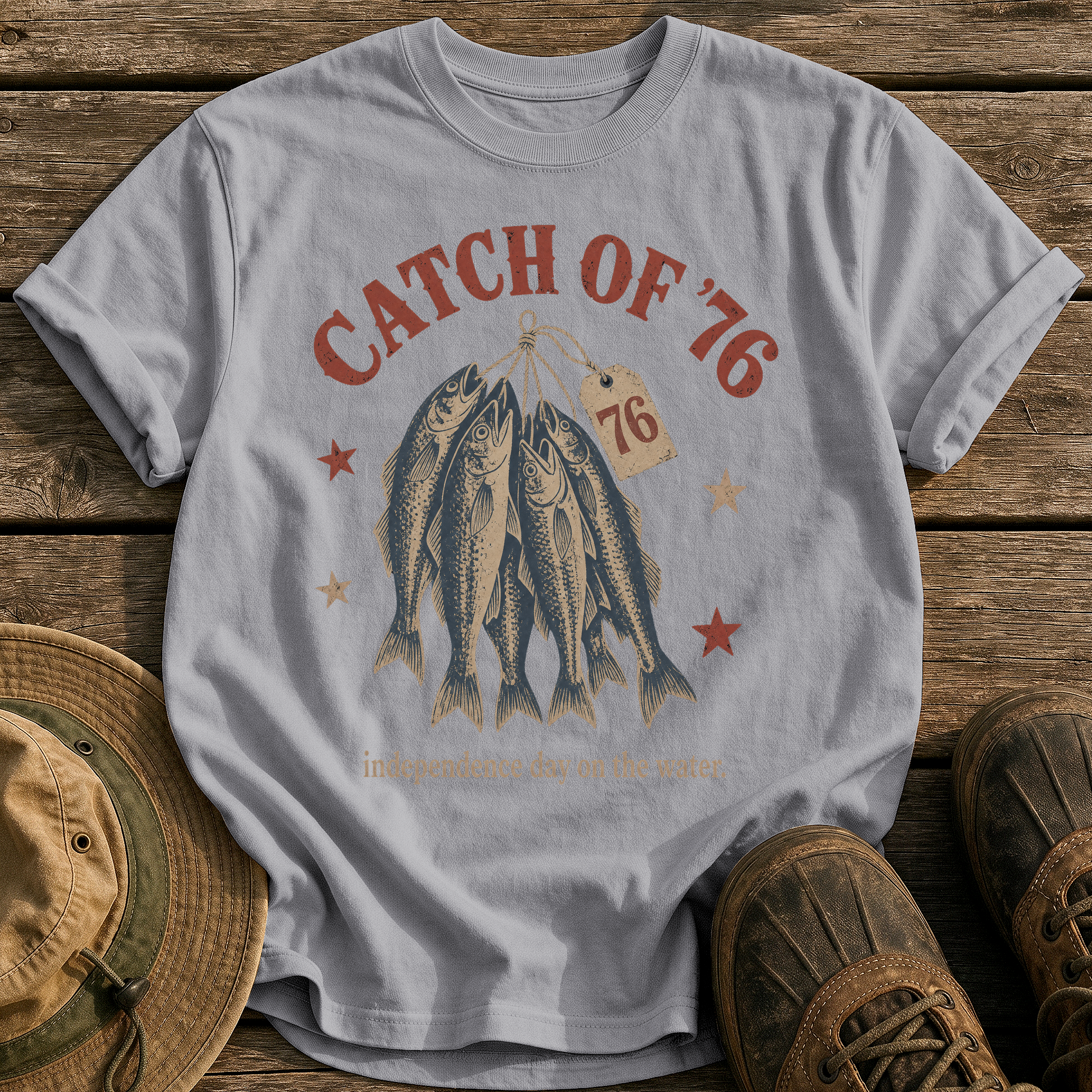 Catch of '76 tee - Grey - front
