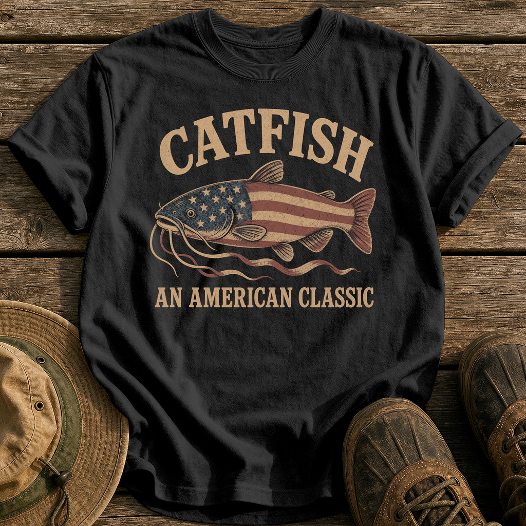 Catfish, An American Classic tee - Black - front