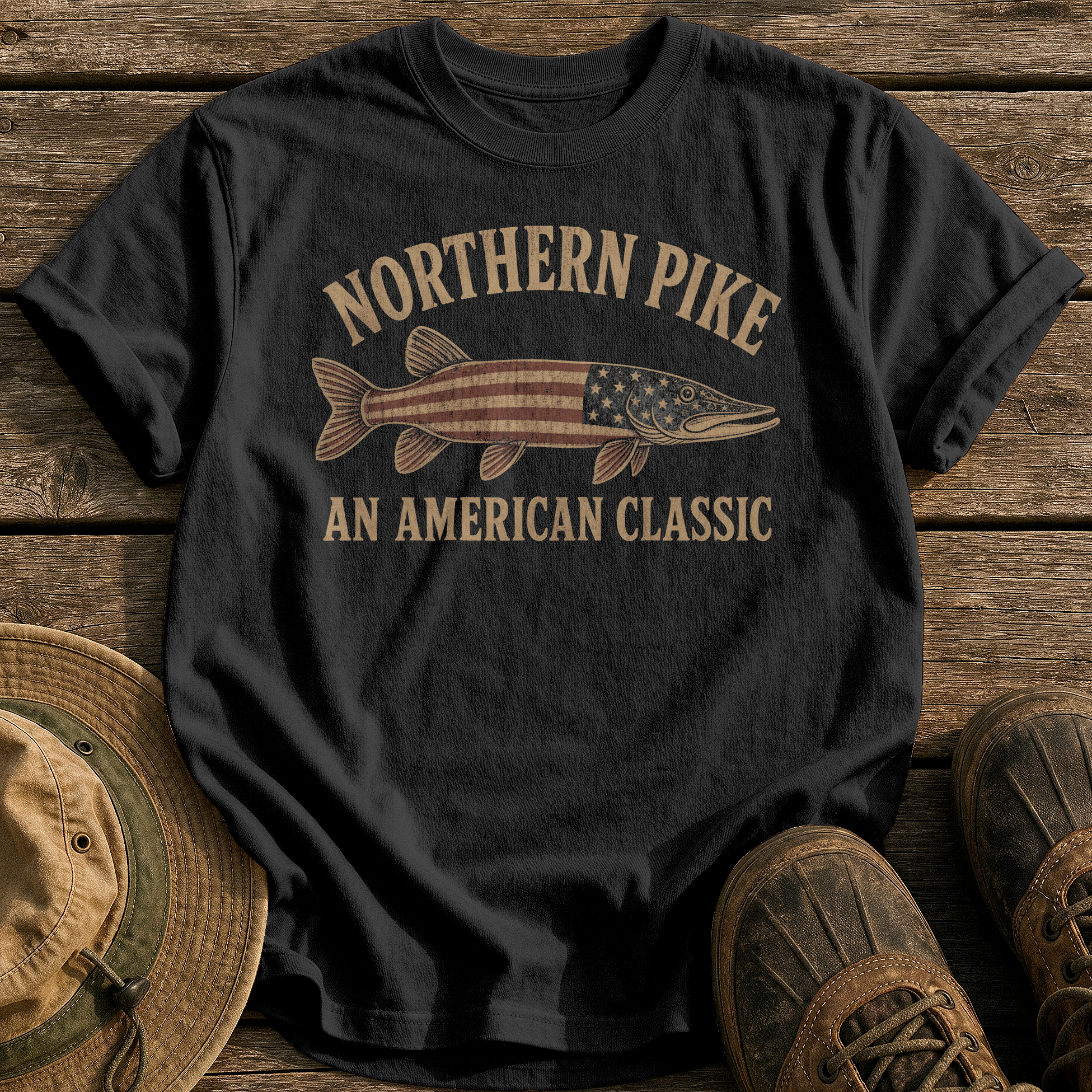Northern Pike, American Classic tee - Black - front