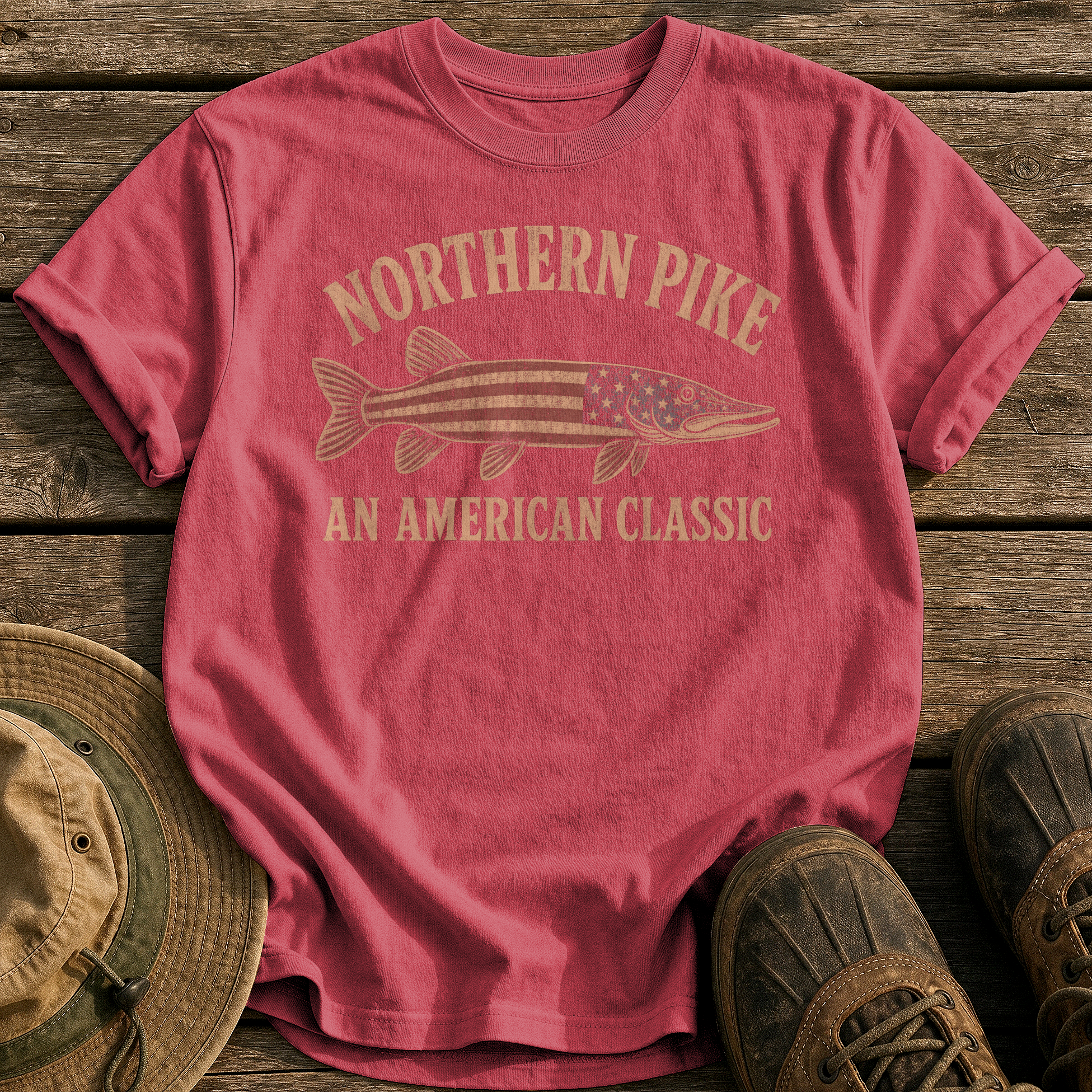 Northern Pike, American Classic tee - Chili - front
