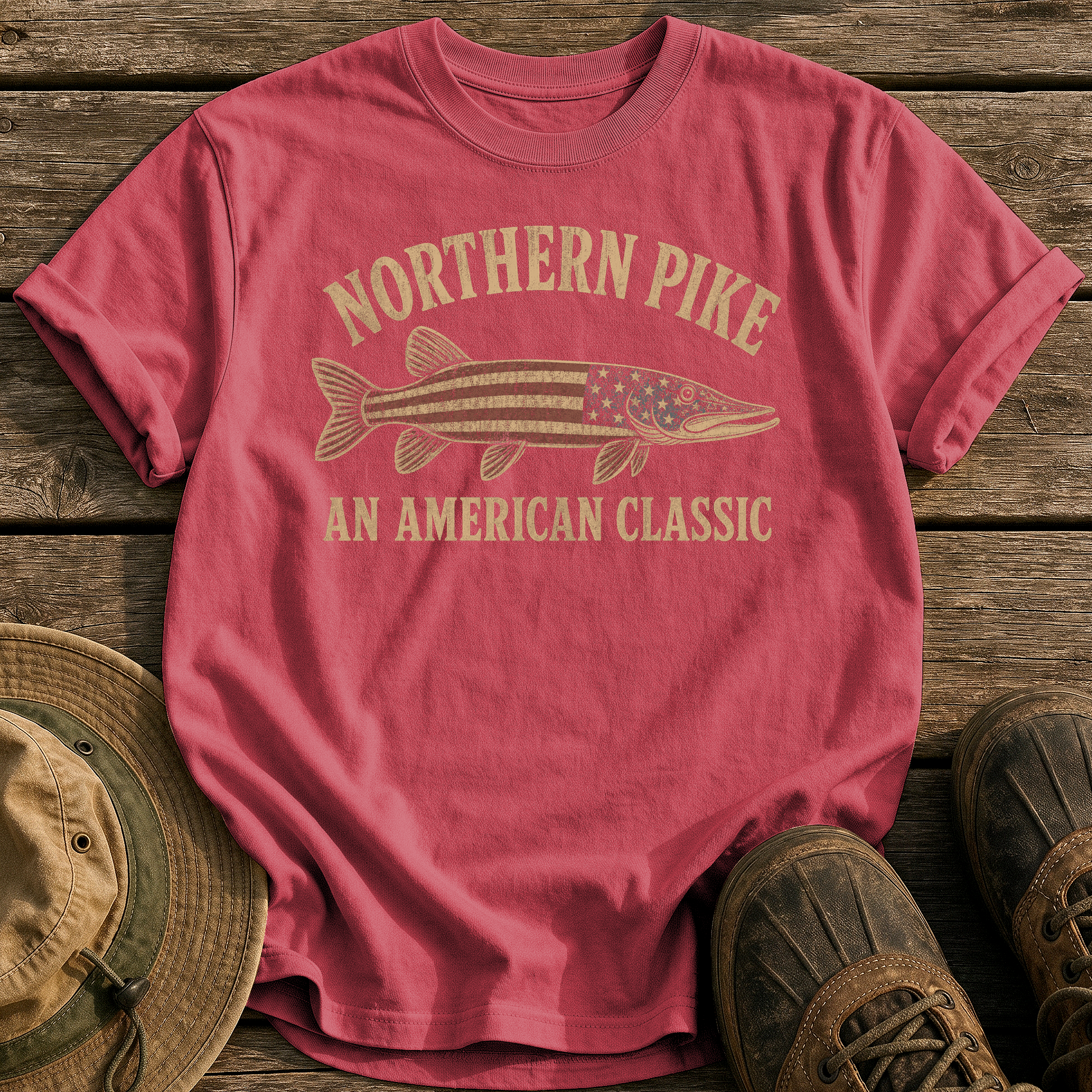 Northern Pike, American Classic tee - Chili - front