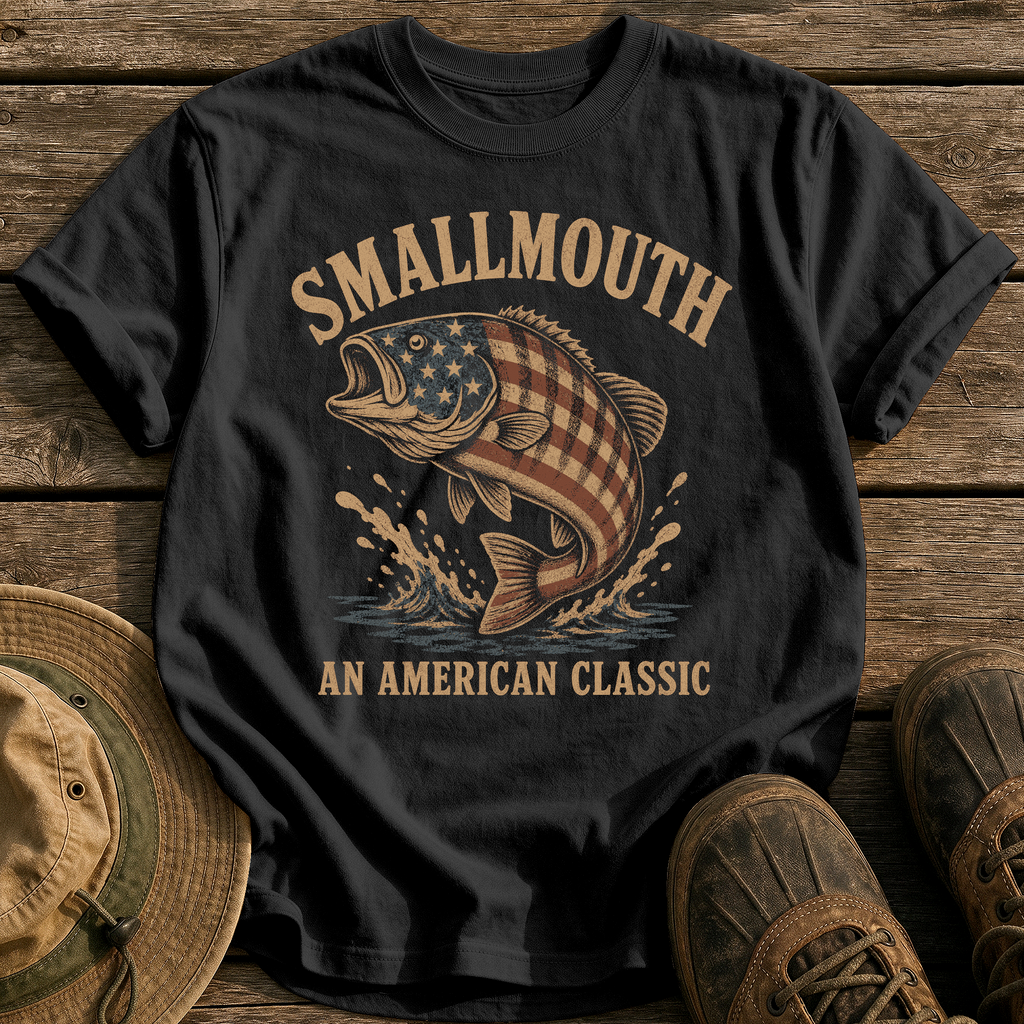 Smallmouth, American Classic tee - Black - front