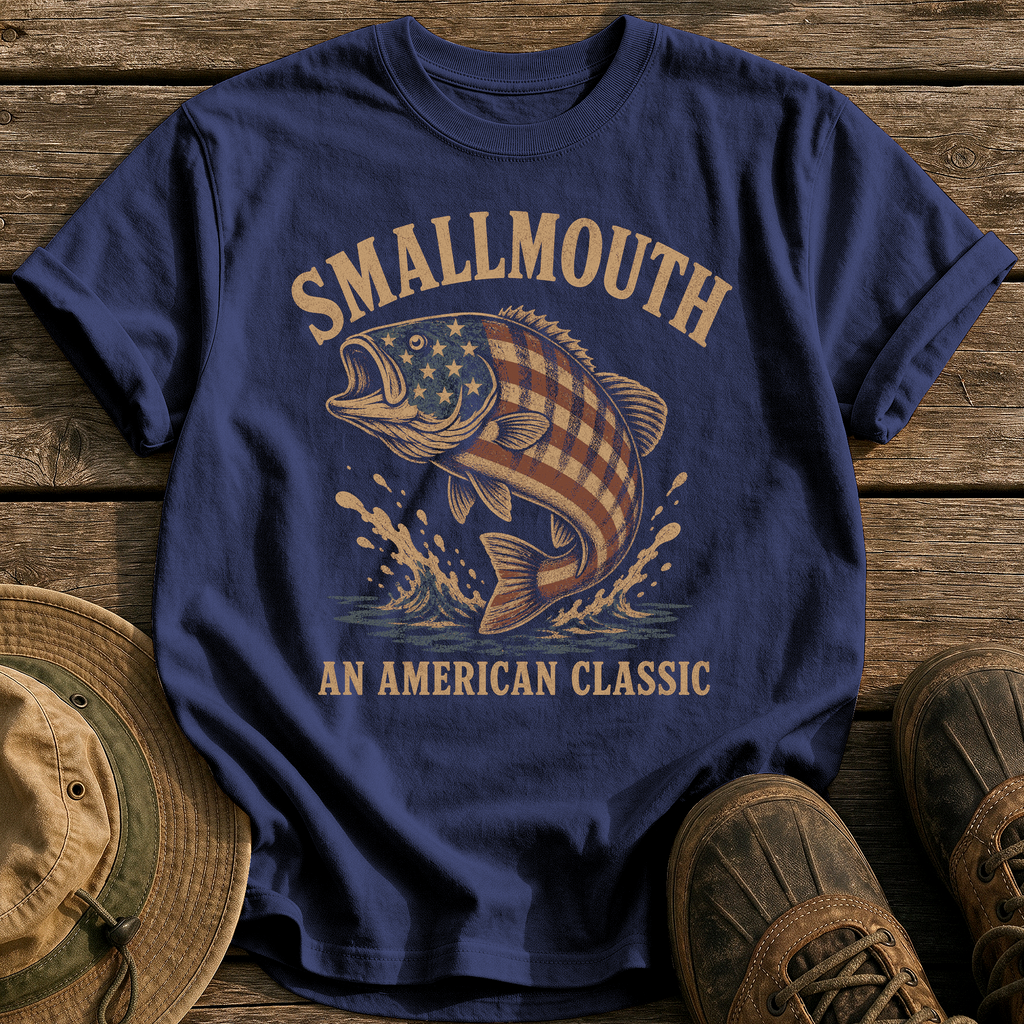 Smallmouth, American Classic tee - True Navy - front