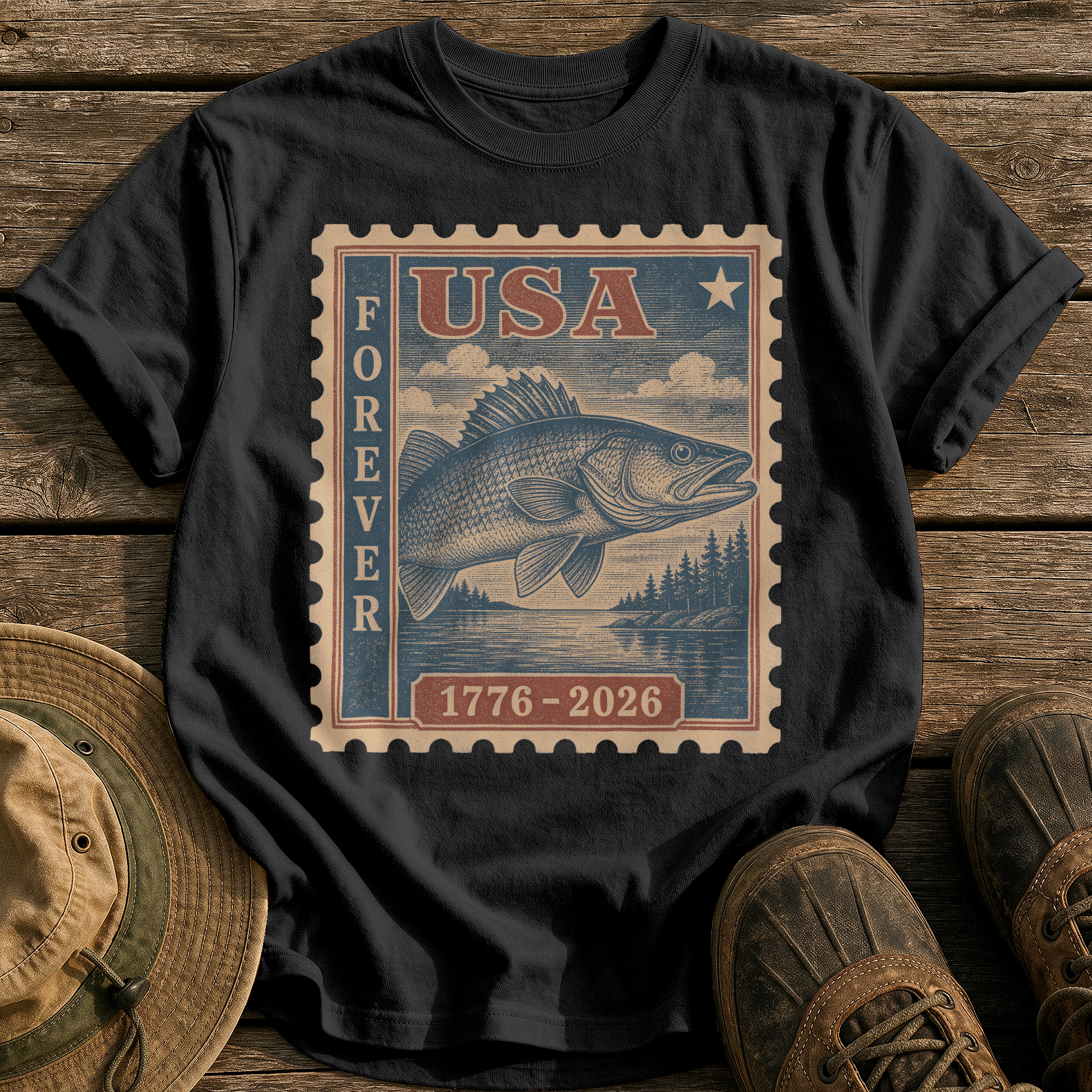 Walleye Forever tee - Black - front