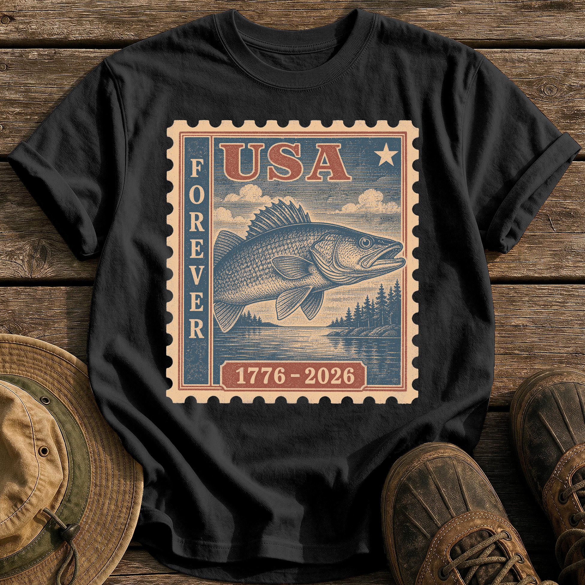 Walleye Forever tee - Black - front