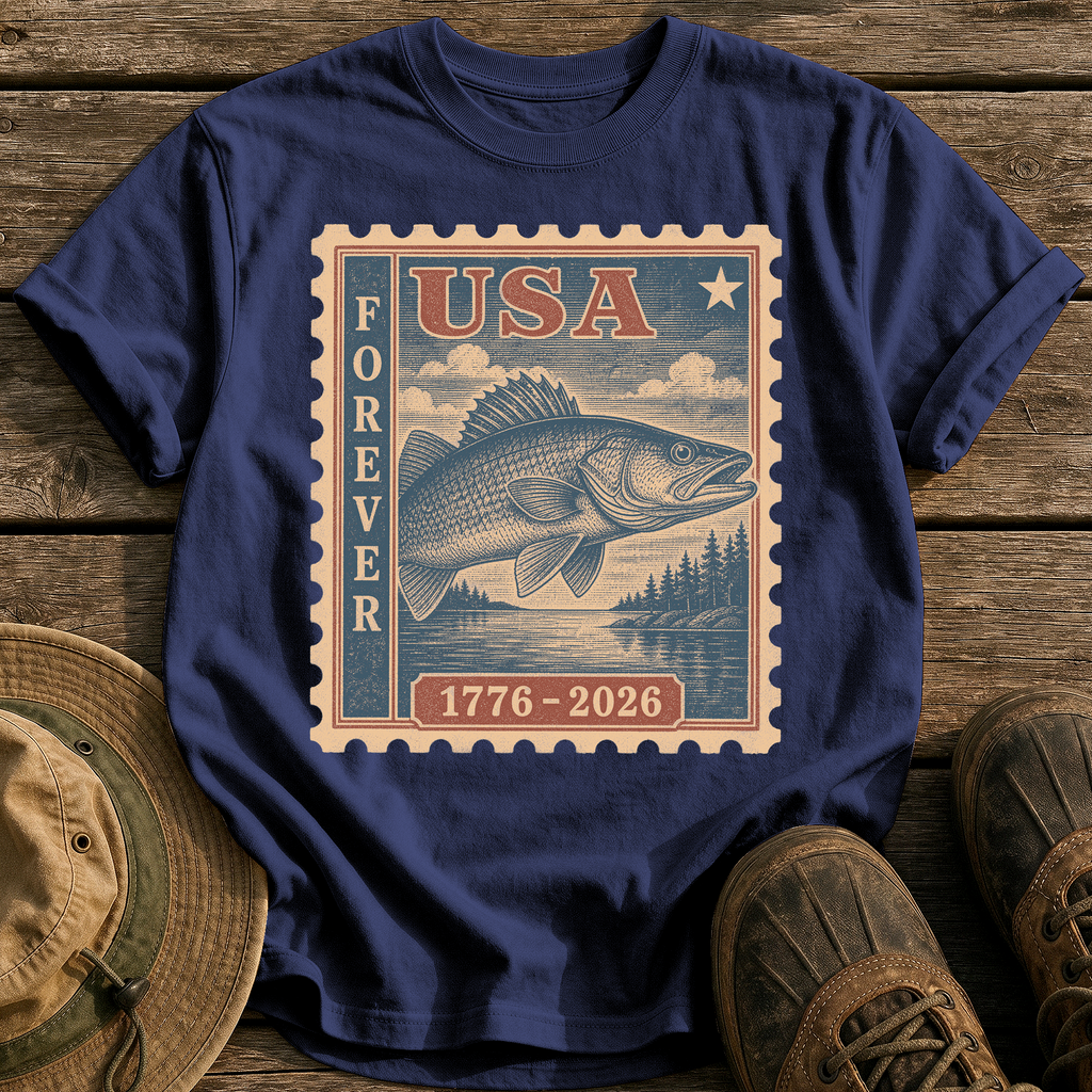Walleye Forever tee - True Navy - front