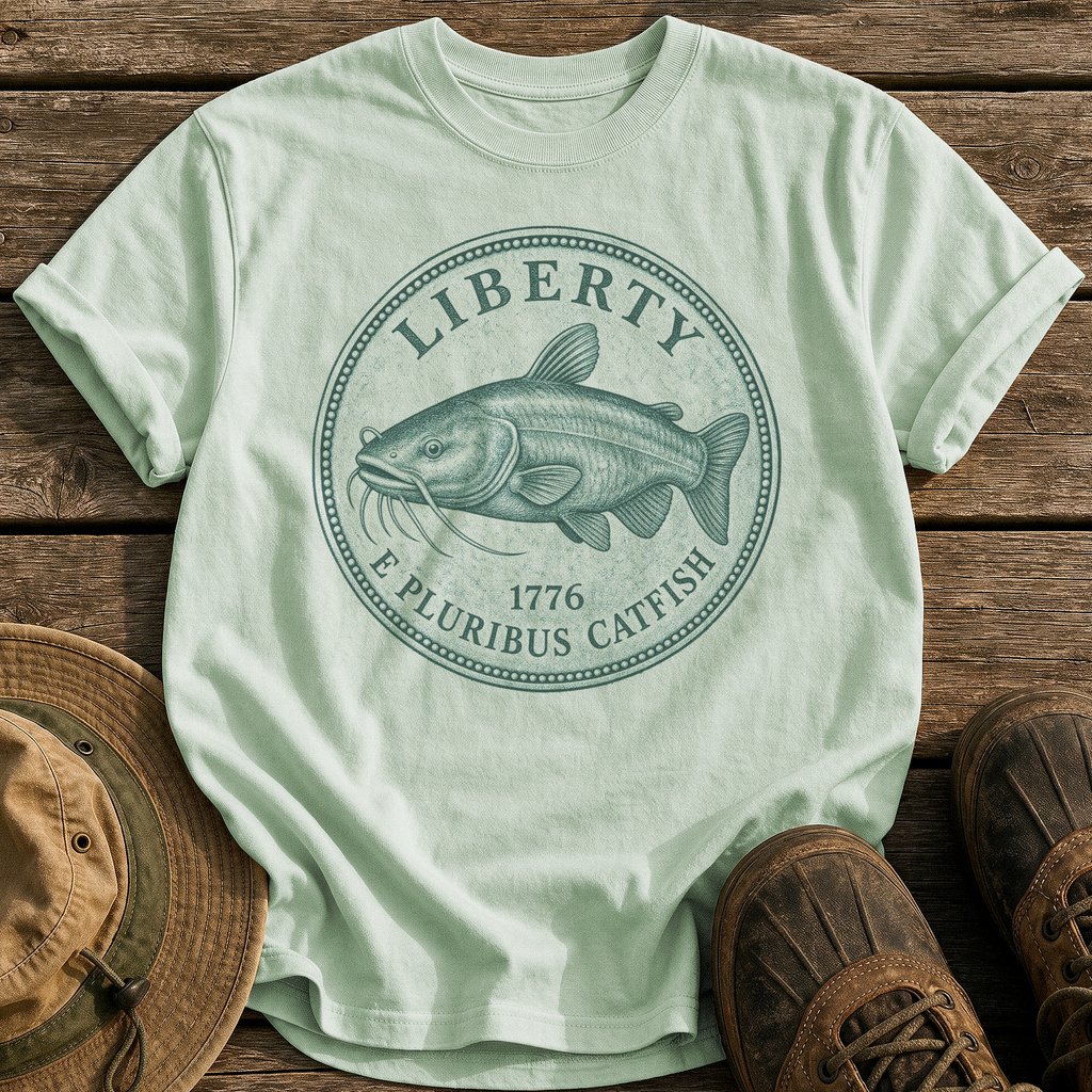 Catfish Liberty Coin tee - Bay - front