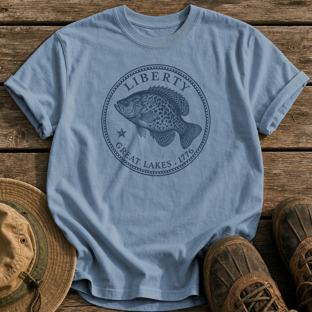 Crappie Quarter tee - Blue Jean - front