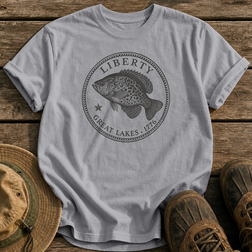 Crappie Quarter tee - Grey - front