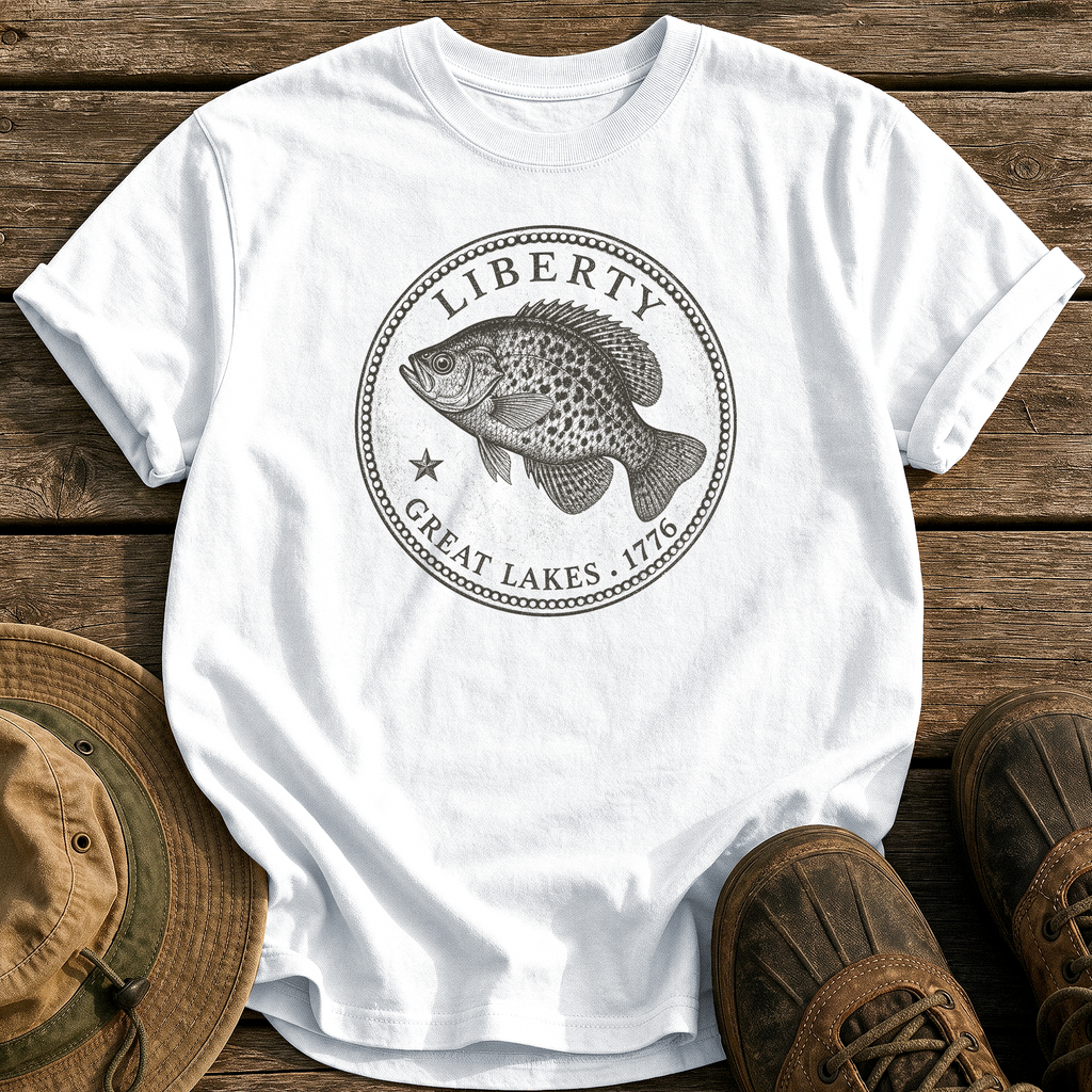 Crappie Quarter tee - White - front