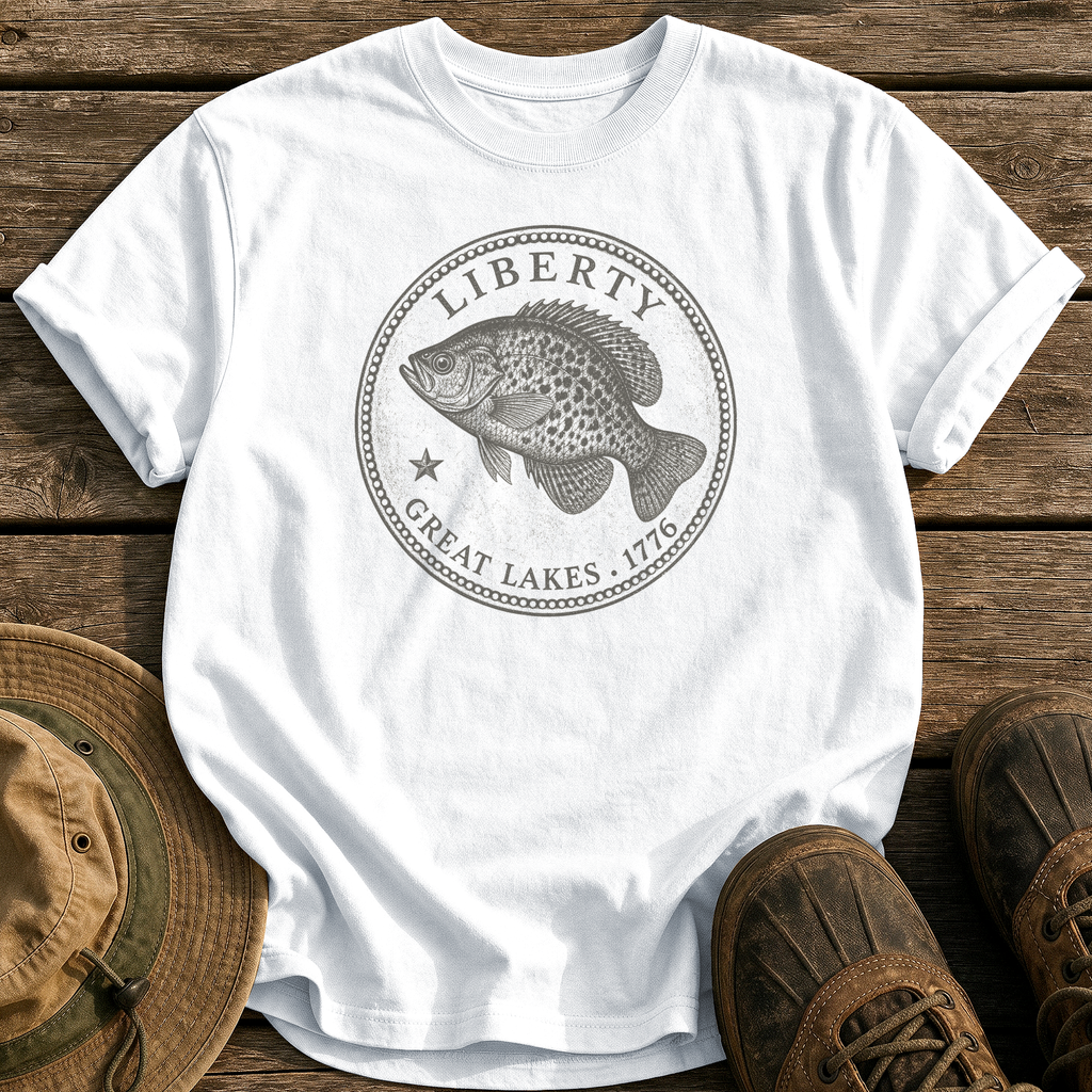 Crappie Quarter tee - White - front