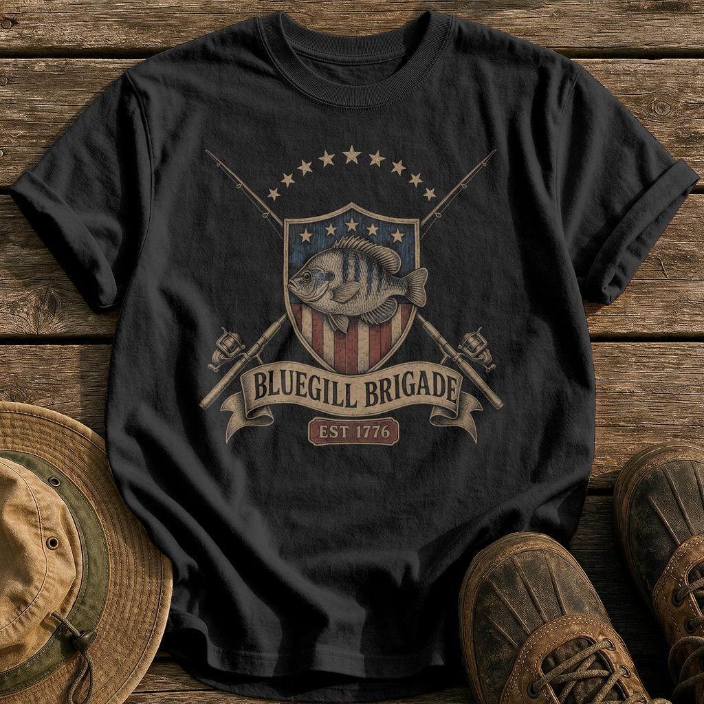 Bluegill Brigade 1776 tee - Black - front