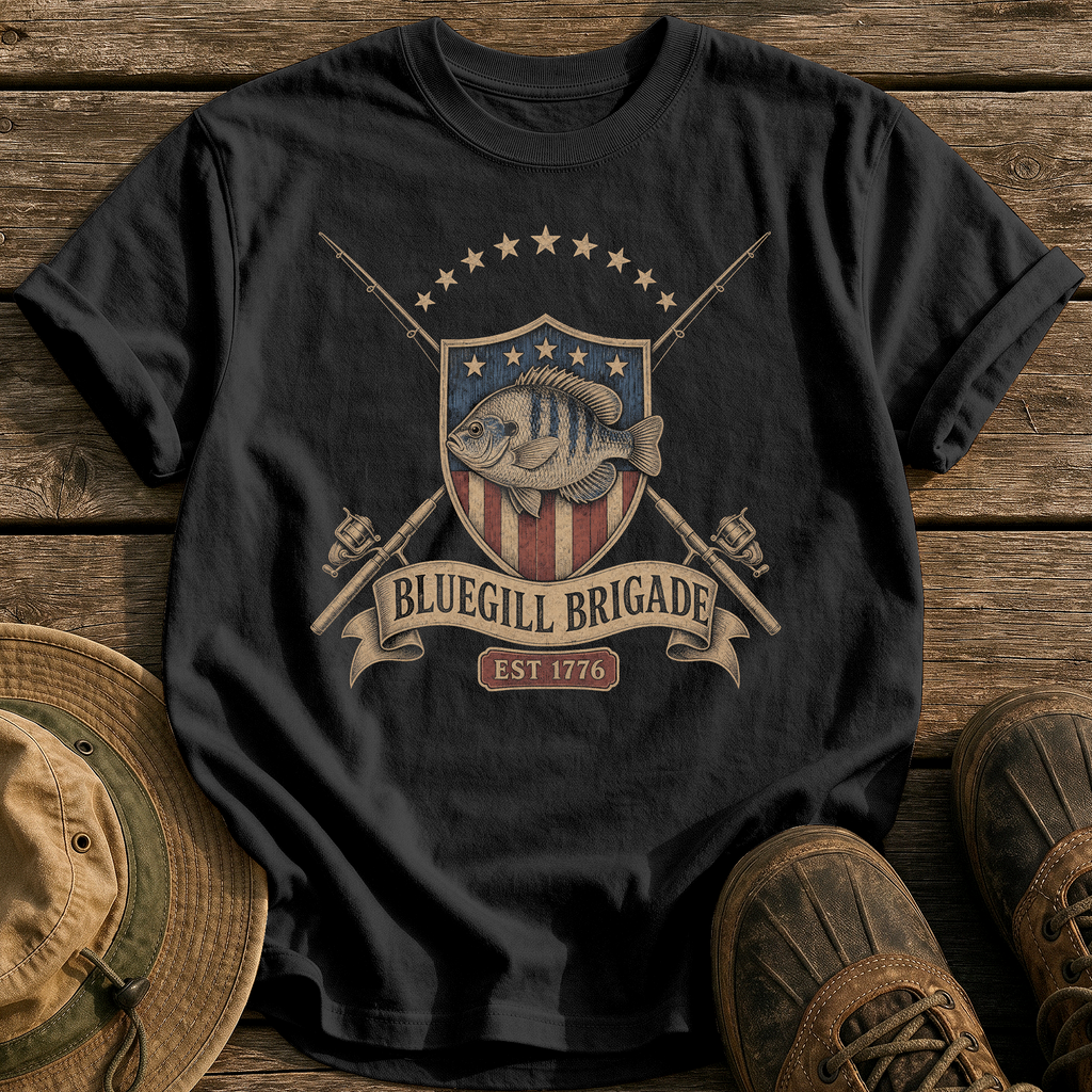 Bluegill Brigade 1776 tee - Black - front