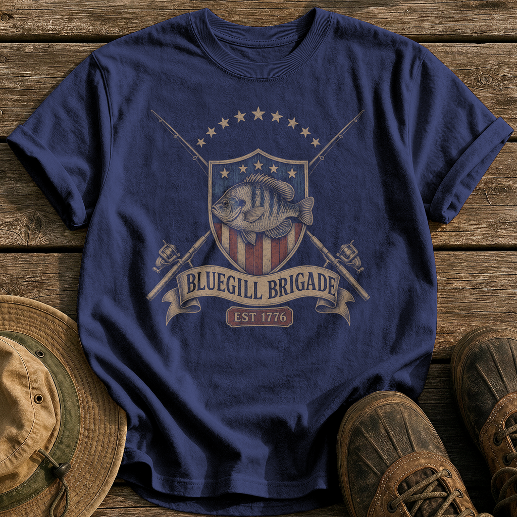 Bluegill Brigade 1776 tee - True Navy - front