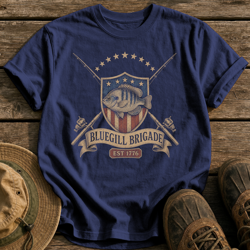 Bluegill Brigade 1776 tee - True Navy - front